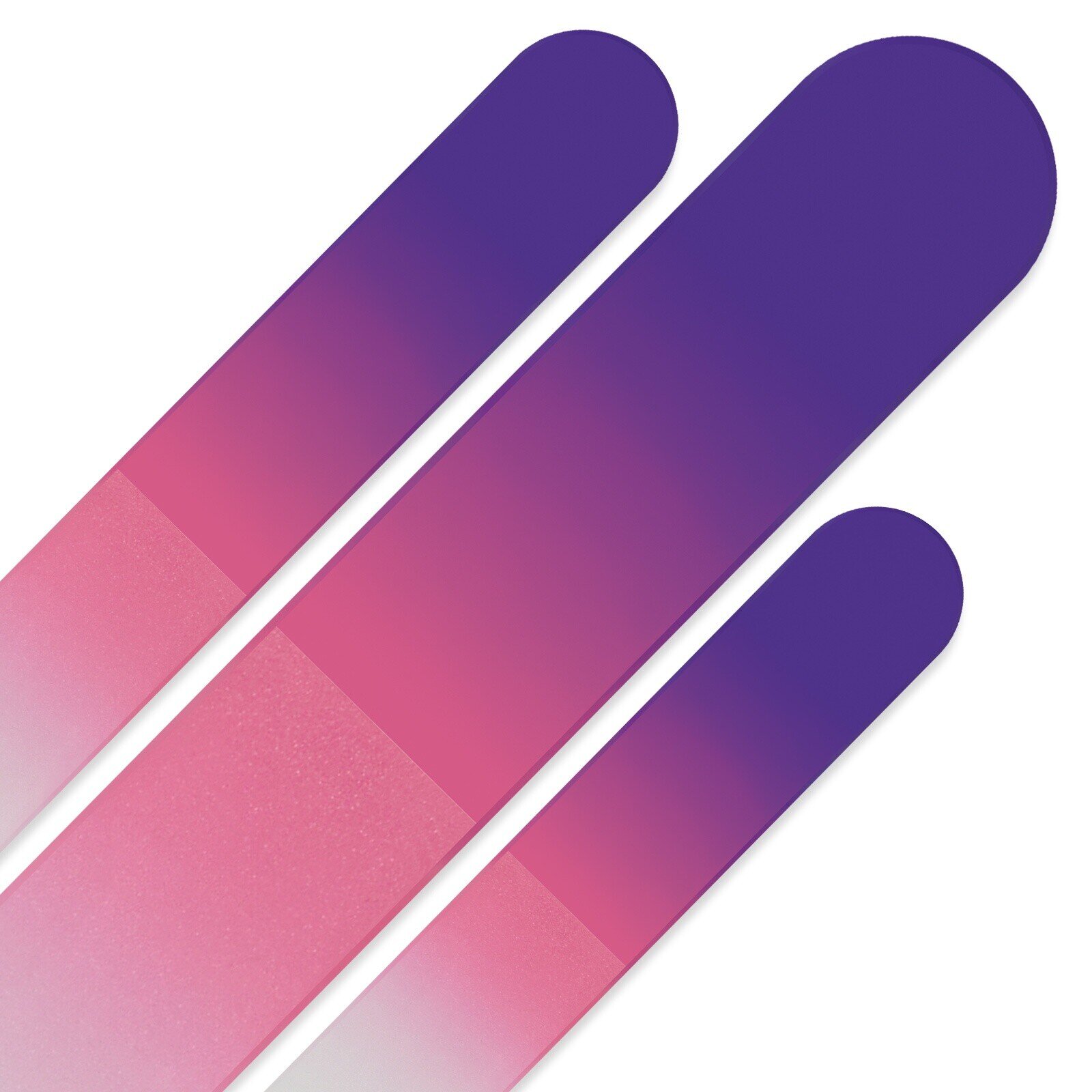 Set of 3 Rainbow Crystal Nail Files, Hand made of Czech tempered glass R-BMS1