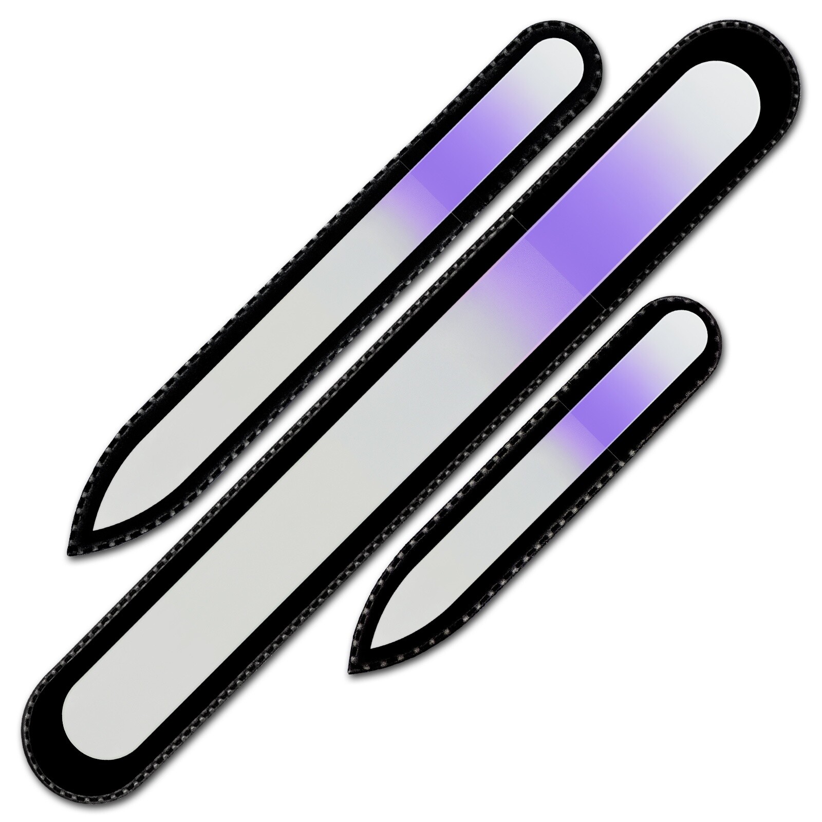 Set of 3 Rainbow Crystal Nail Files, Hand made of Czech tempered glass R-BMS1 Set of 3 Rainbow Crystal Nail Files, Hand made of Czech tempered glass R-BMS1