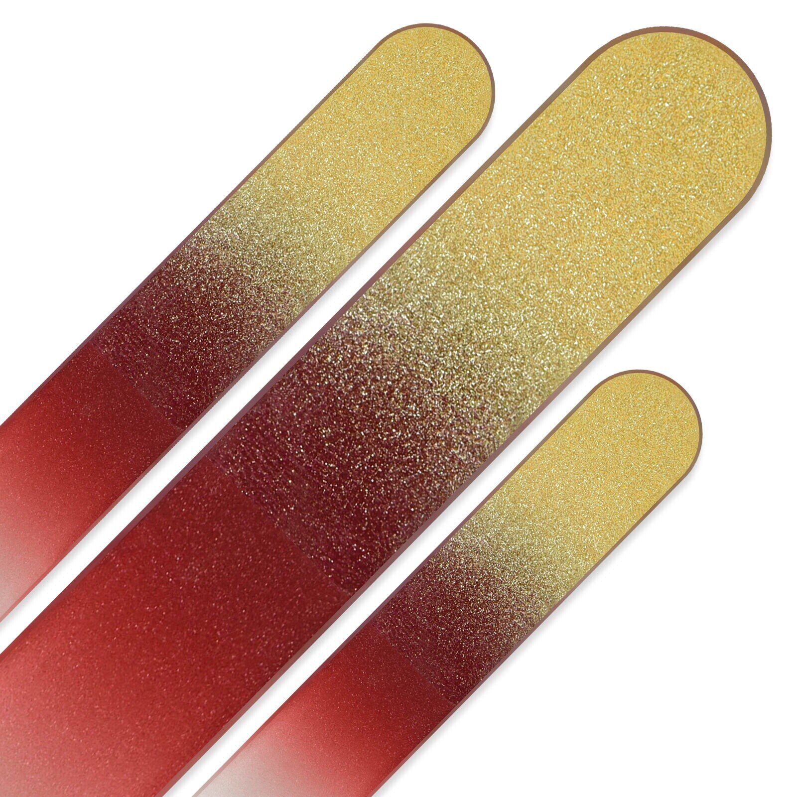 Set of 3 Rainbow Crystal Nail Files, Hand made of Czech tempered glass R-BMS2