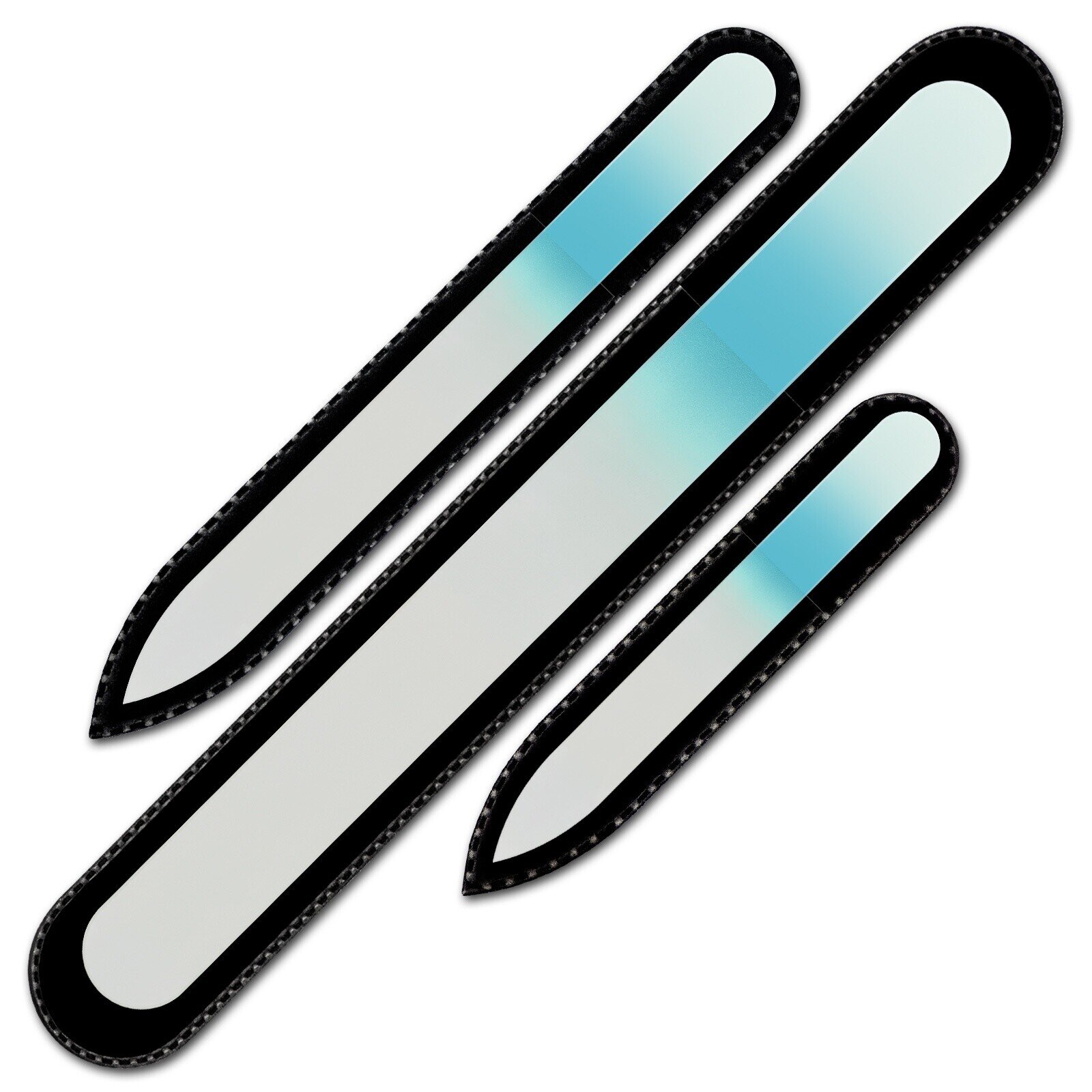 Set of 3 Rainbow Crystal Nail Files, Hand made of Czech tempered glass R-BMS4 Set of 3 Rainbow Crystal Nail Files, Hand made of Czech tempered glass R-BMS4