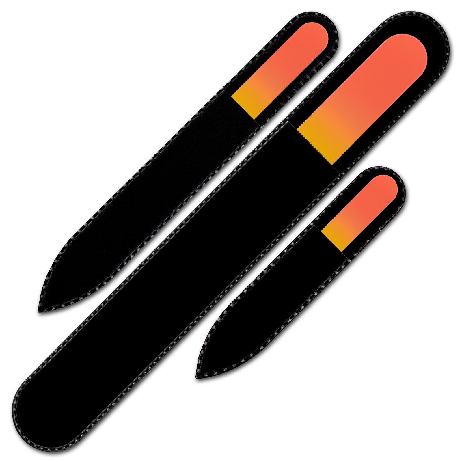 Set of 3 Rainbow Crystal Nail Files, Hand made of Czech tempered glass R-BMS5