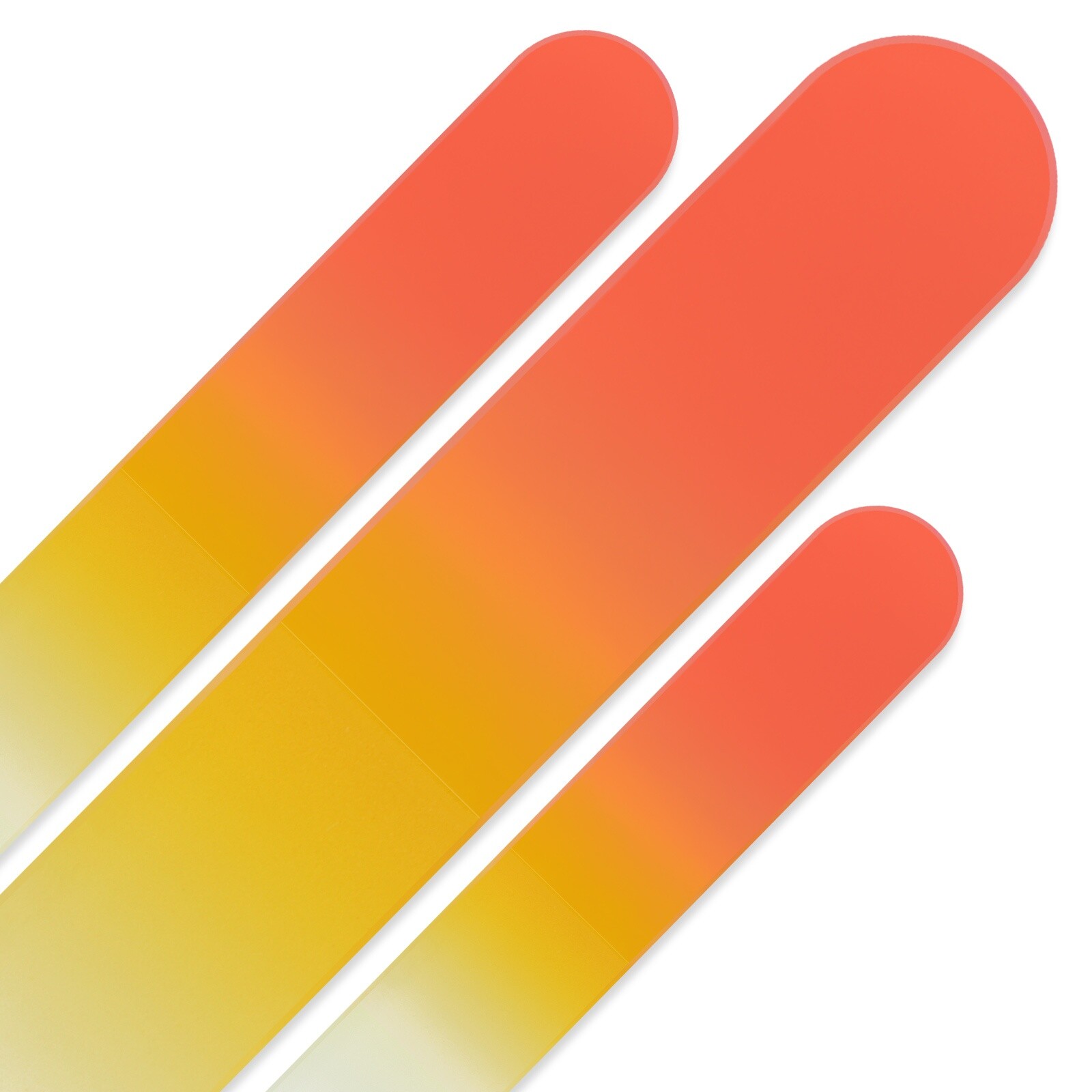 Set of 3 Rainbow Crystal Nail Files, Hand made of Czech tempered glass R-BMS5