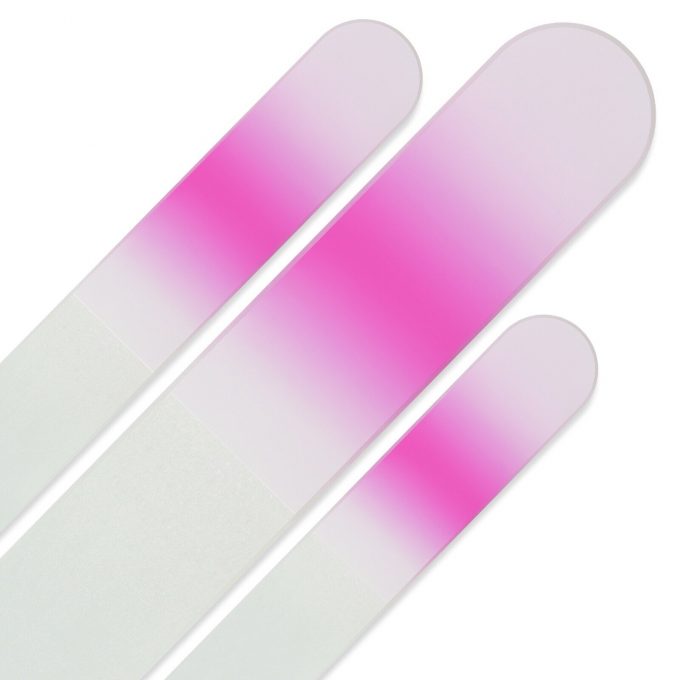 Set of 3 Rainbow Crystal Nail Files, Hand made of Czech tempered glass R-BMS7