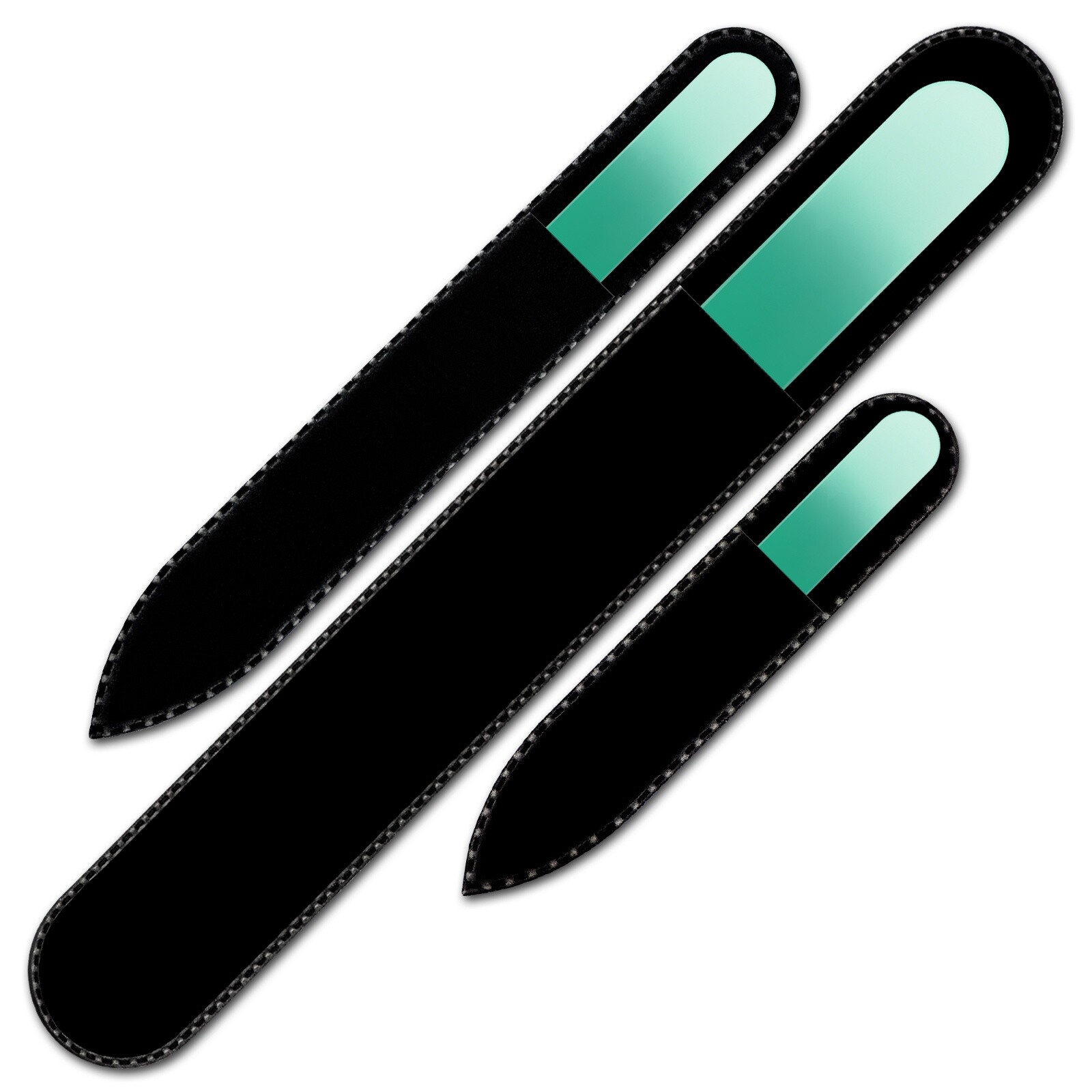 Set of 3 Rainbow Crystal Nail Files, Hand made of Czech tempered glass R-BMS9