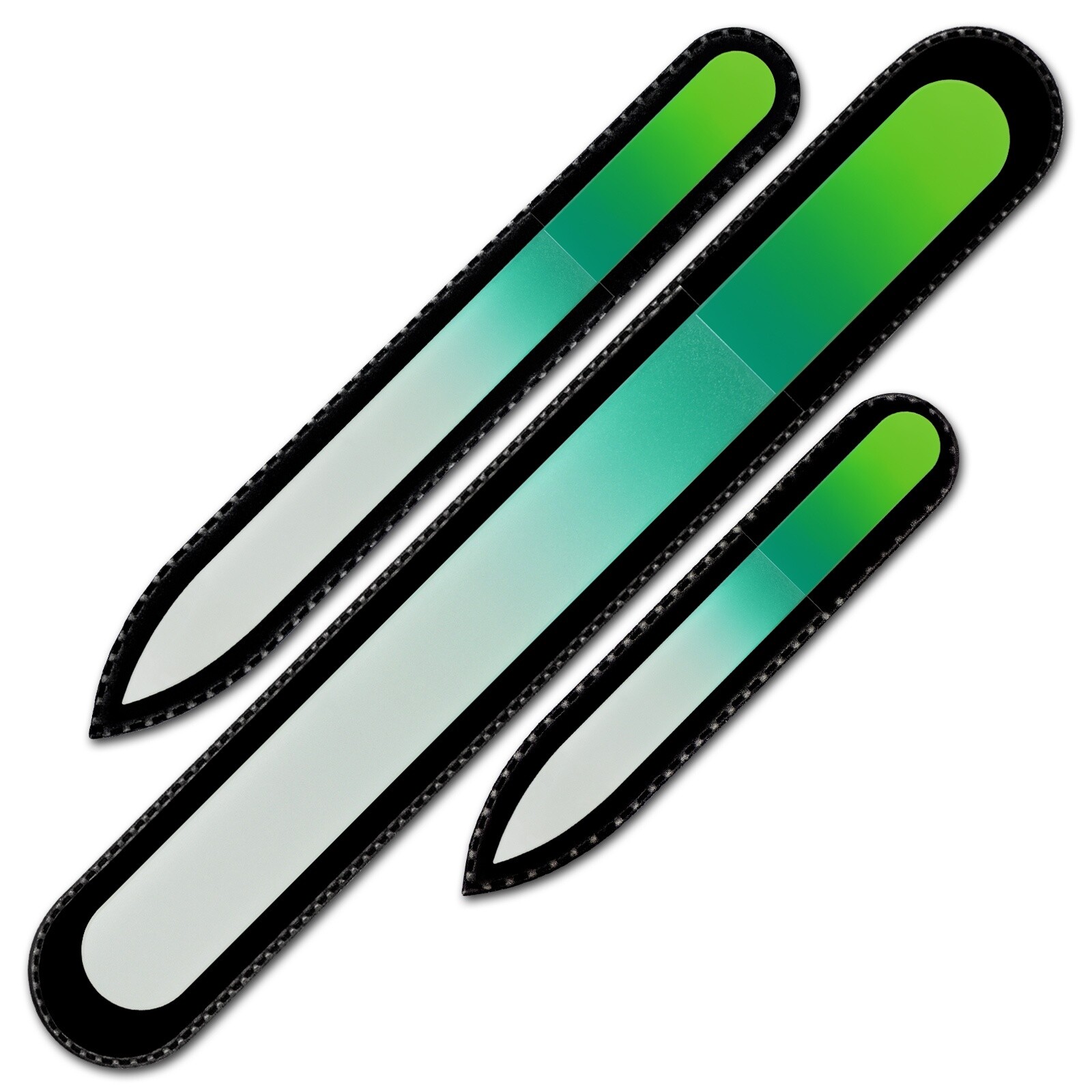 Set of 3 Rainbow Crystal Nail Files, Hand made of Czech tempered glass R-BMS9 Set of 3 Rainbow Crystal Nail Files, Hand made of Czech tempered glass R-BMS9