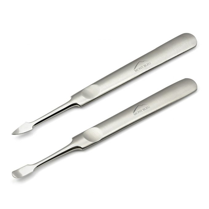 Mont Bleu Set of 2 Manicure Tools: Nail Cleaner & Cuticle Pusher made of Stainless Steel, hand finished in Solingen
