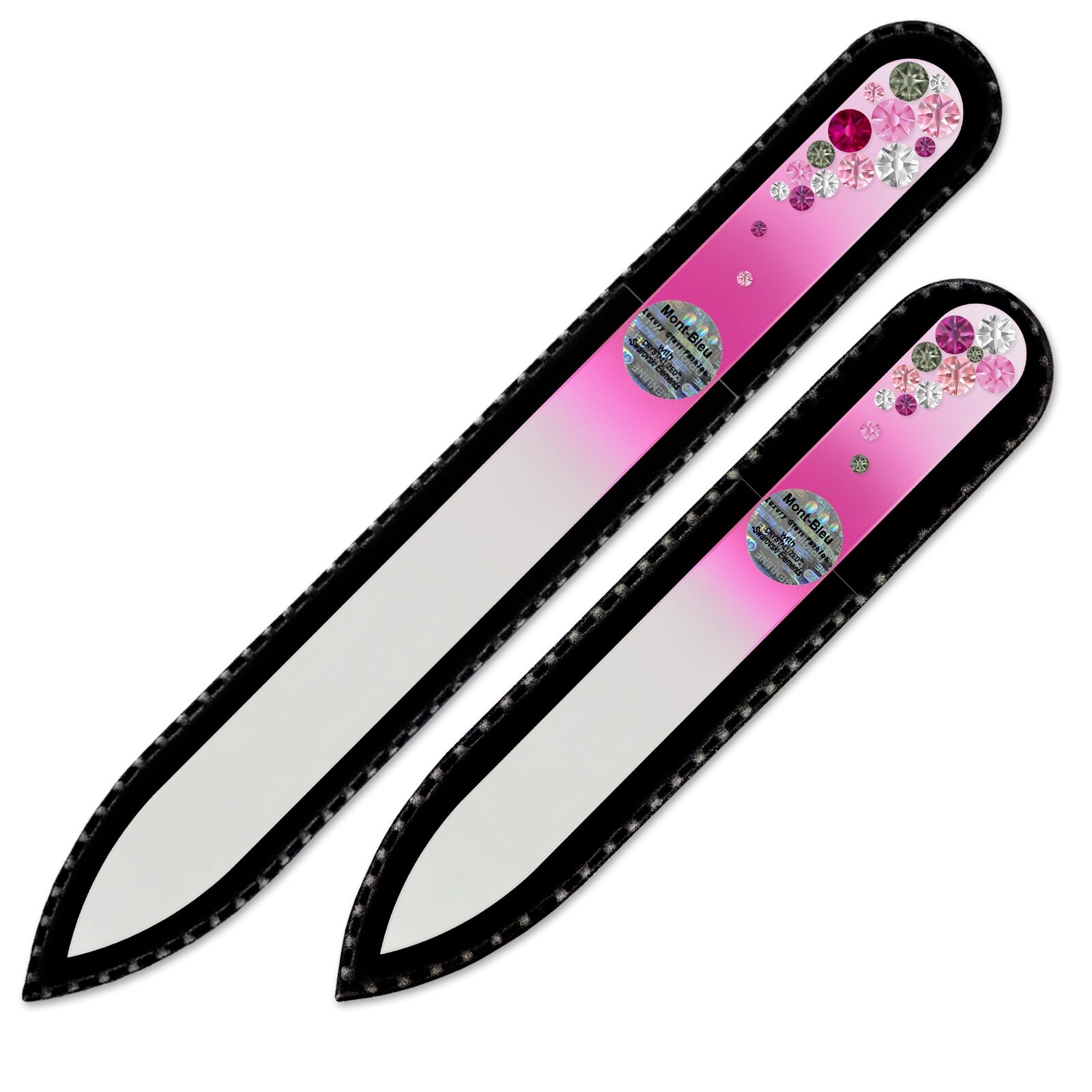 Set of 2 Czech Color Glass Nail Files with crystals BC-MS