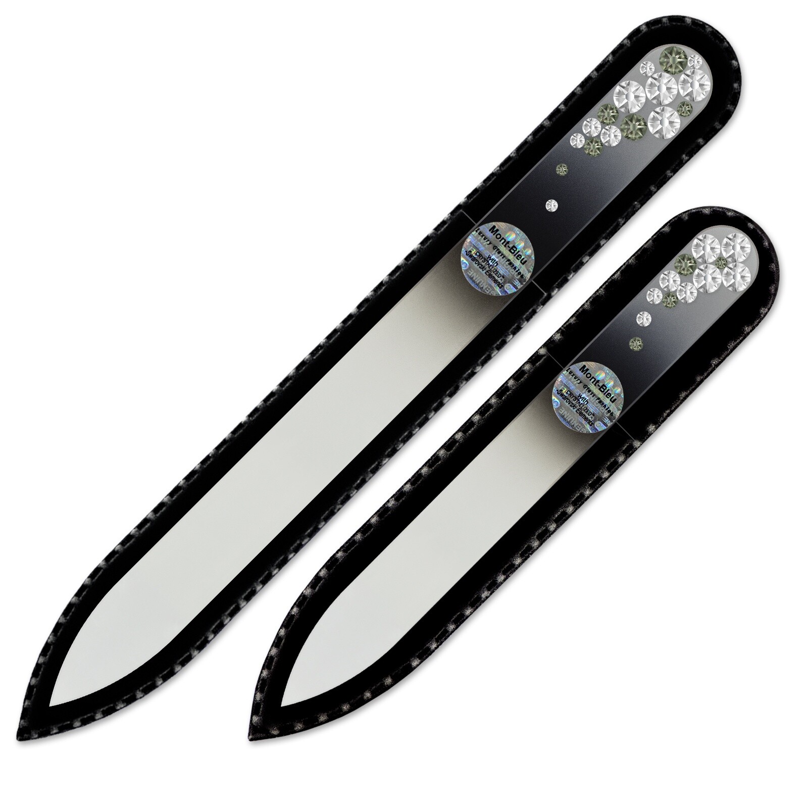 Set of 2 Czech Color Glass Nail Files with crystals BC-MS