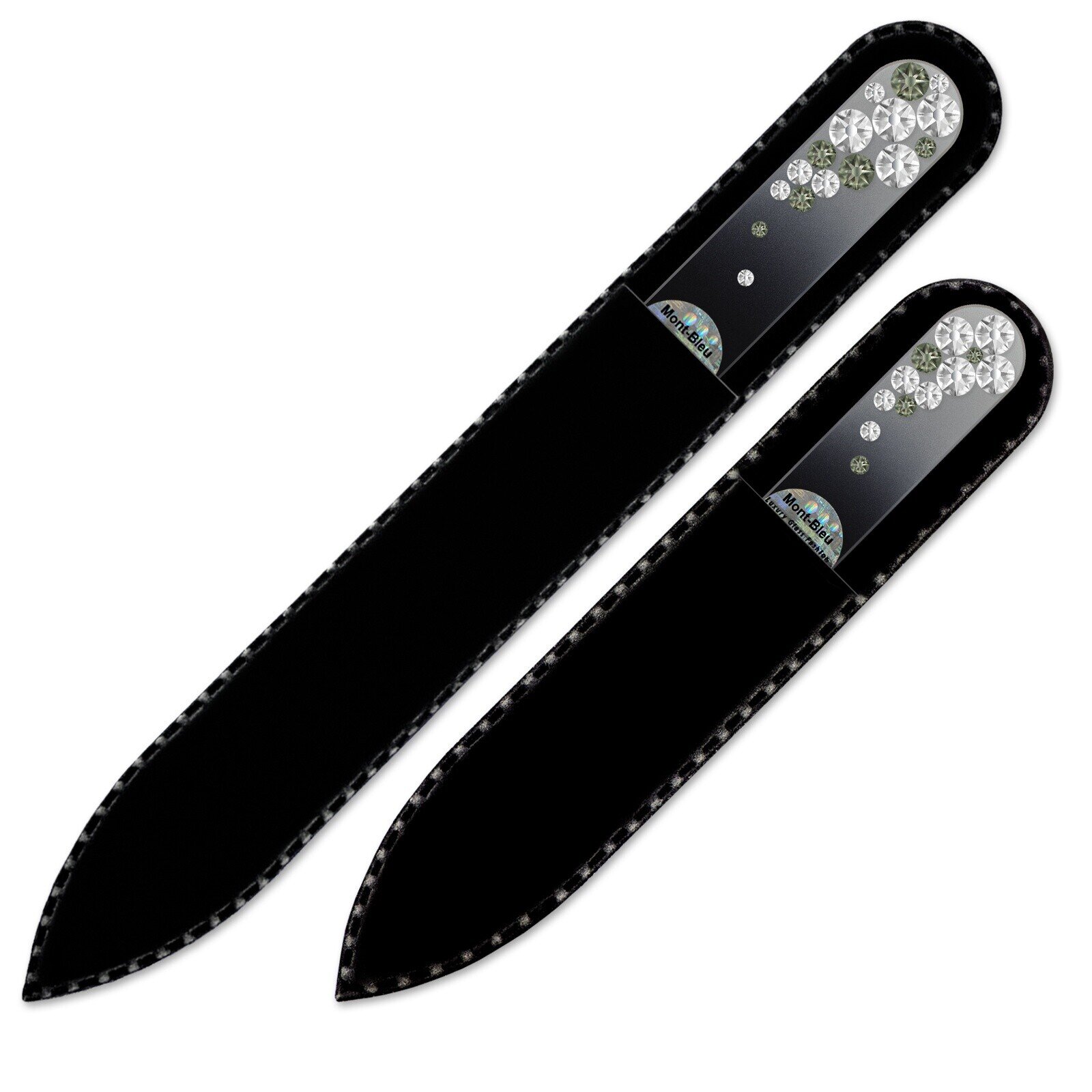 Set of 2 Czech Color Glass Nail Files with crystals BC-MS