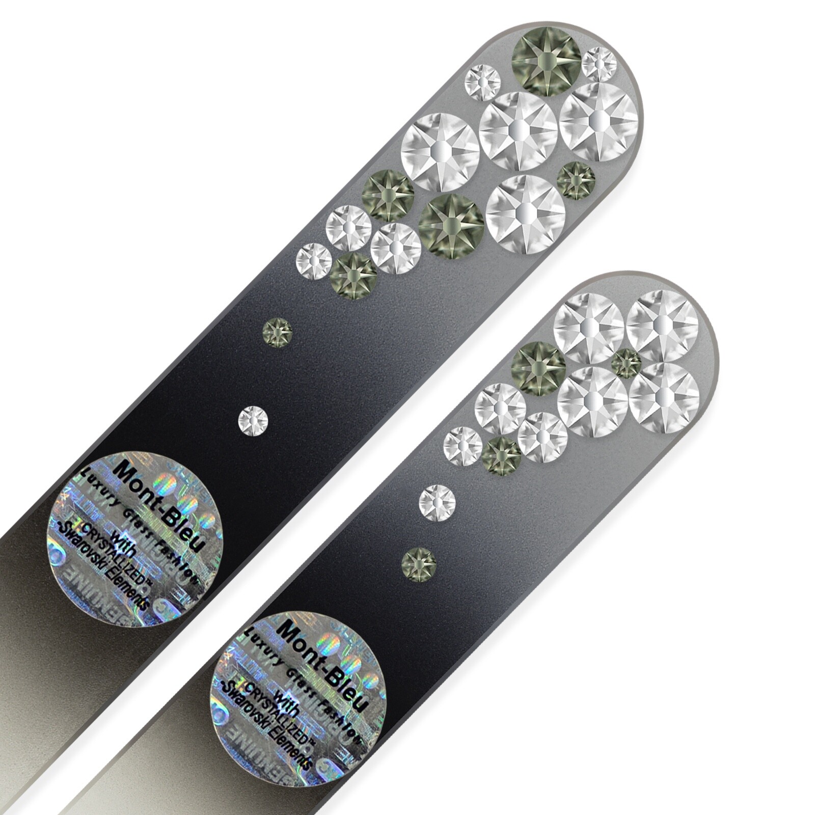 Set of 2 Czech Color Glass Nail Files with crystals BC-MS