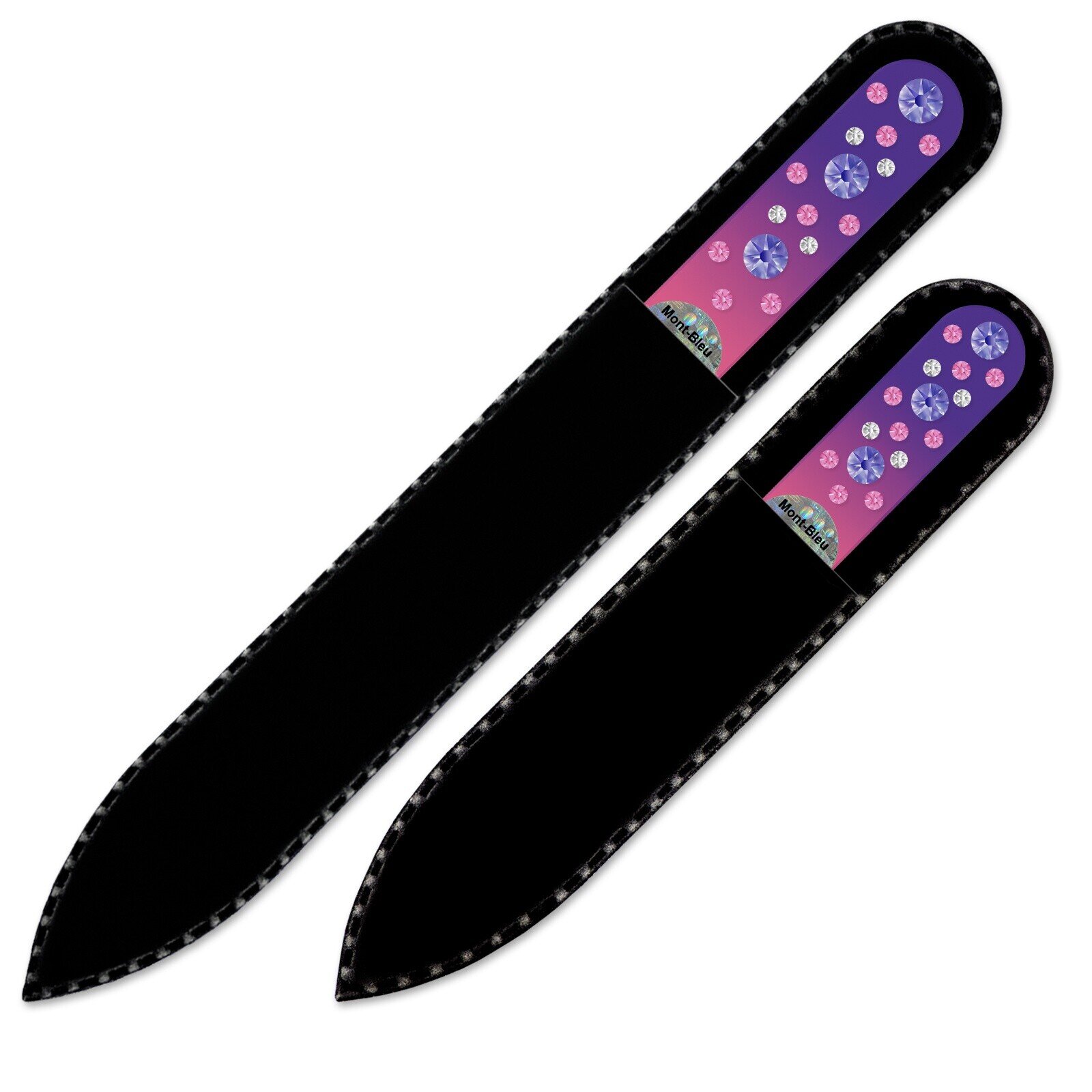 Set of 2 Color Glass Nail Files with crystals CNC-MS
