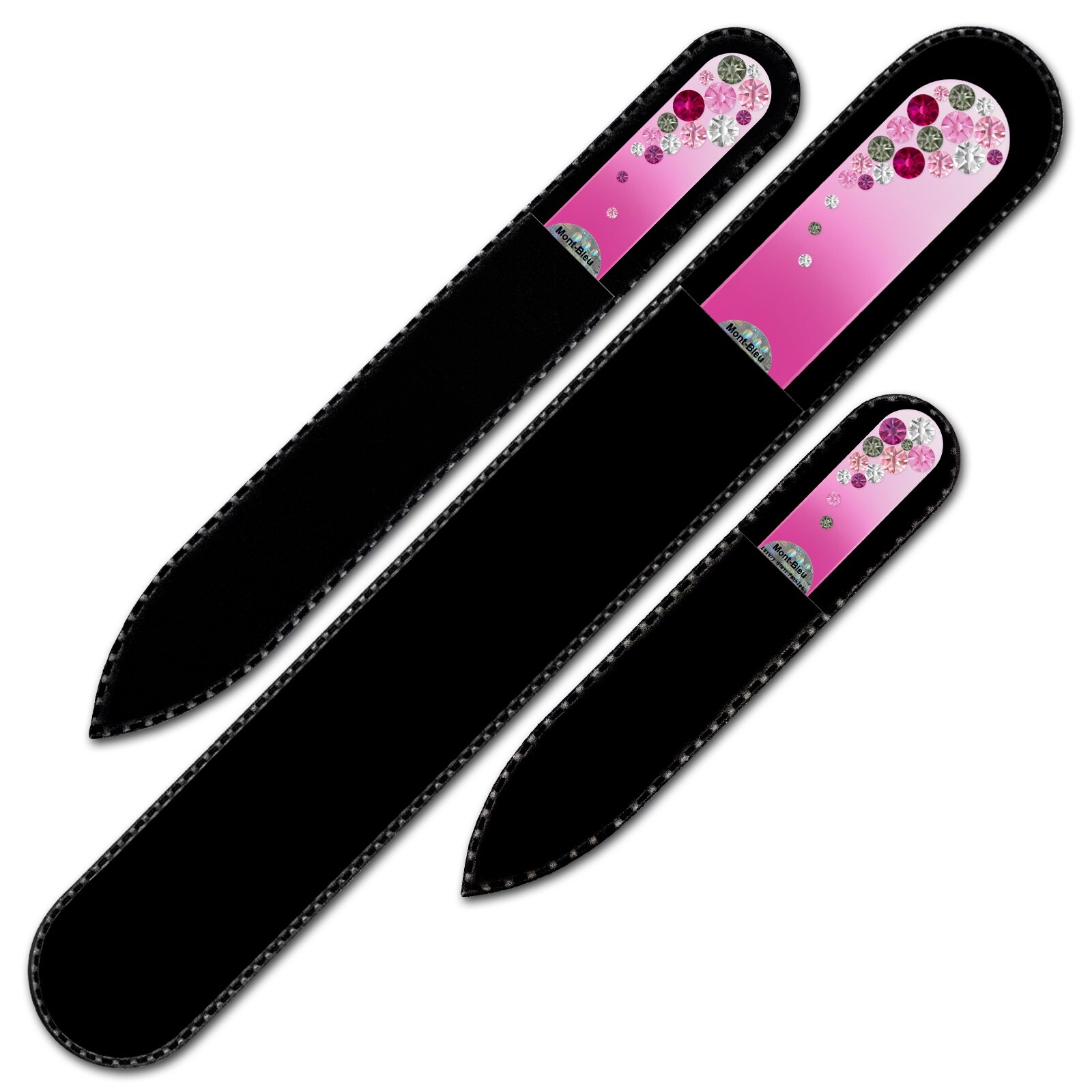 Set of 3 Czech Glass Nail Files with crystals BC-BMS
