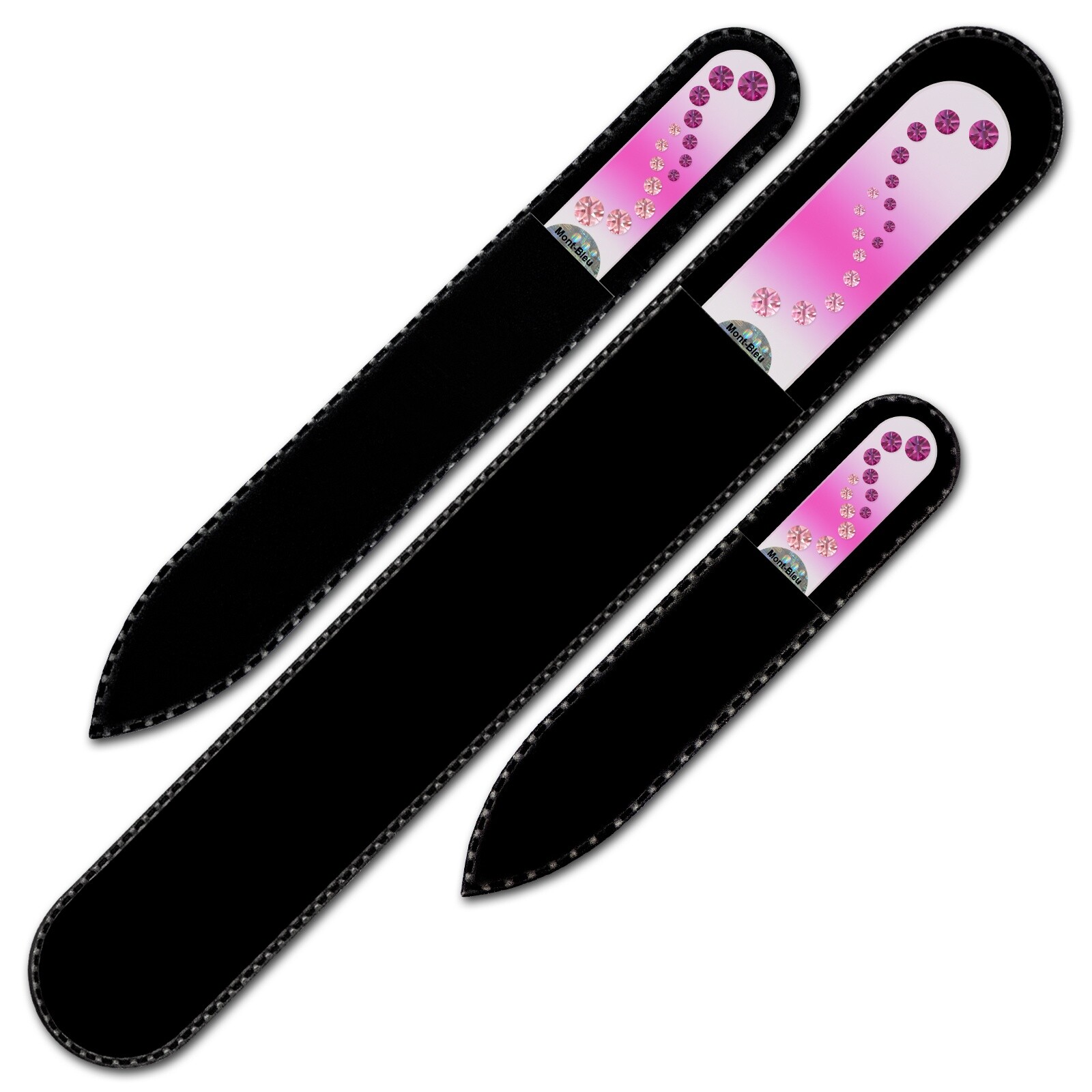 A set of 3 Glass Nail Files with Swarovski crystals WAC-BMS