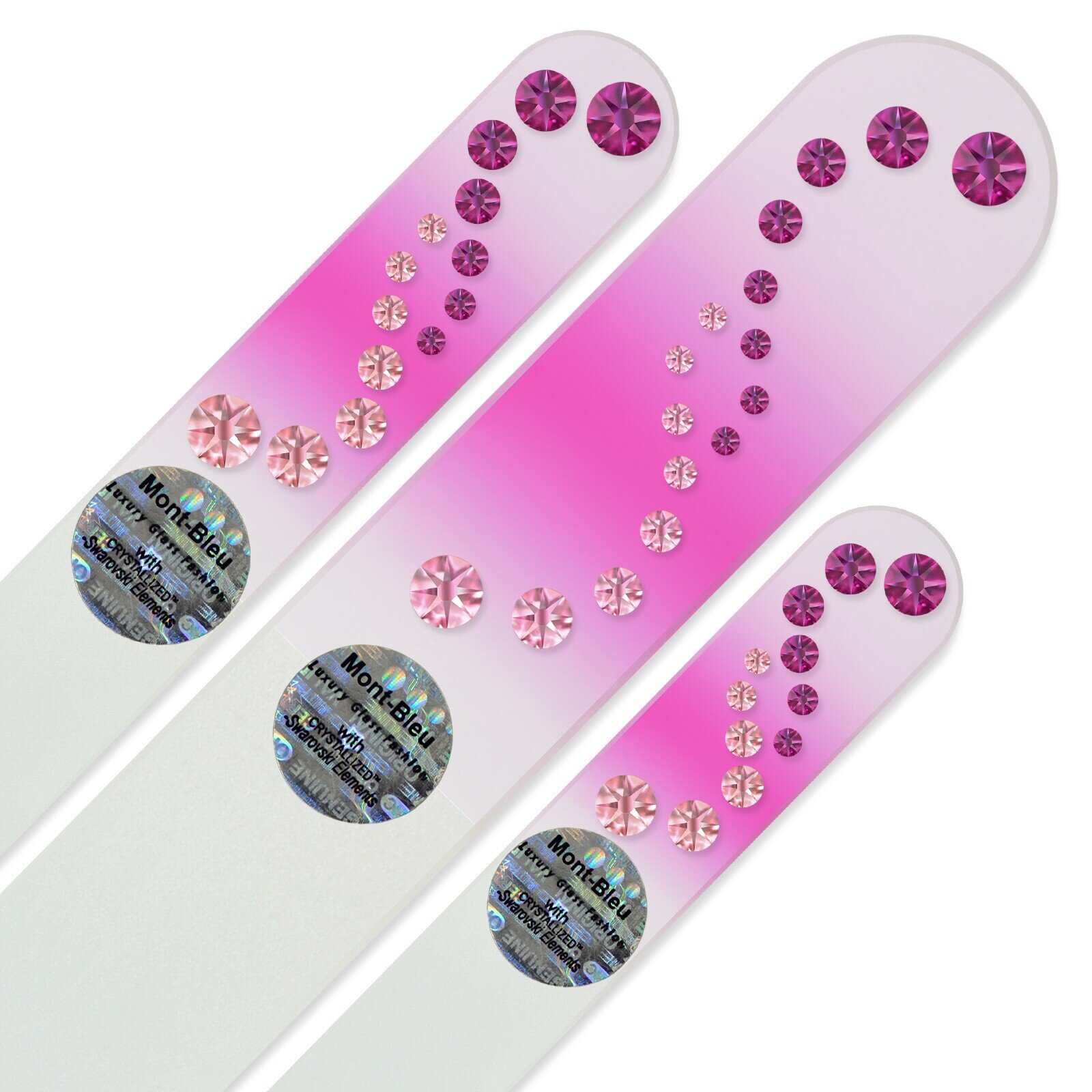 A set of 3 Glass Nail Files with Swarovski crystals WAC-BMS