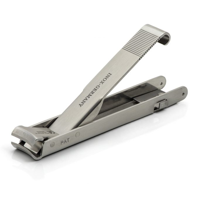 Otto Herder Folding Large Travel Nail Clippers, TSA friendly, Stainless Steel, made in Germany