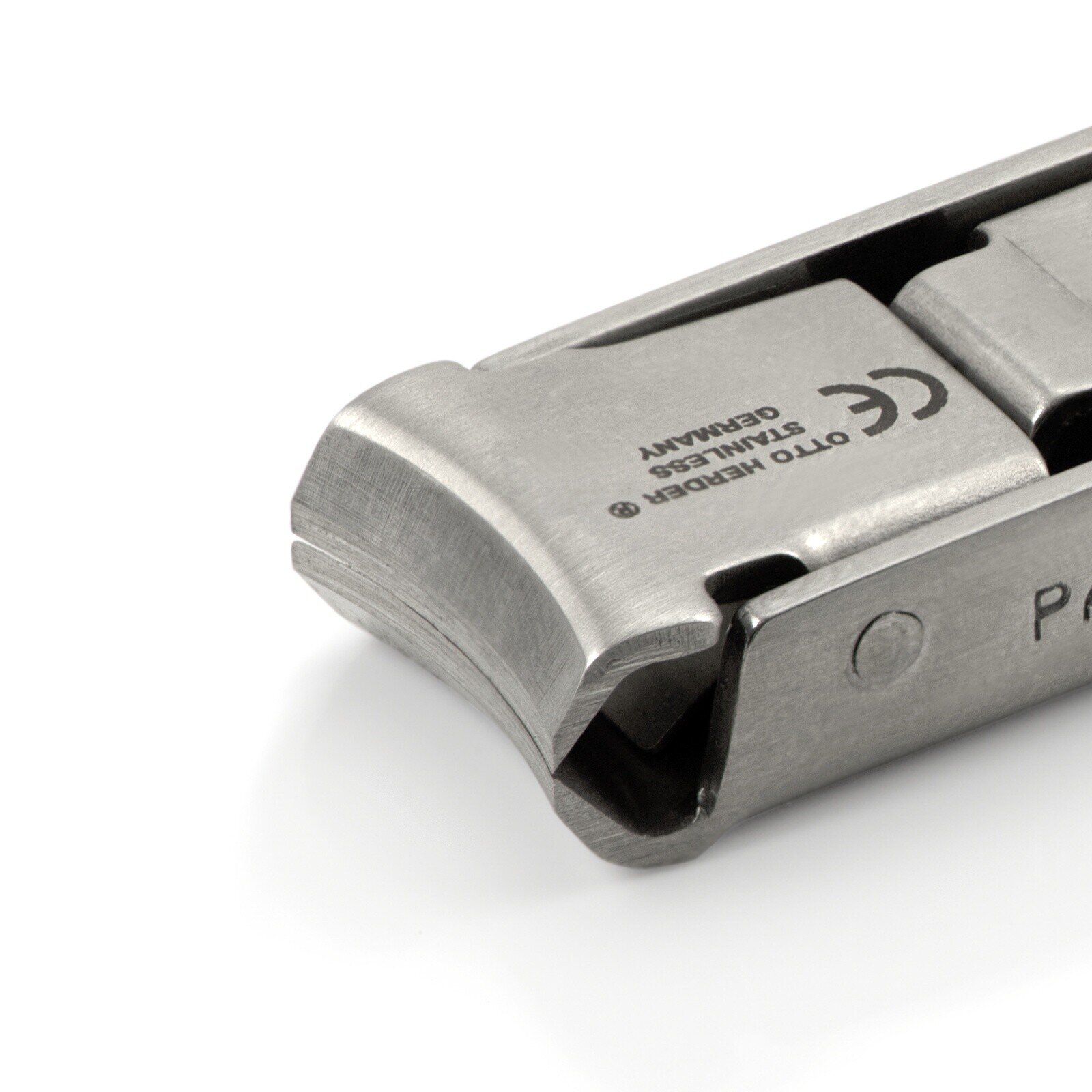 Otto Herder Folding Large Travel Nail Clippers, TSA friendly, Stainless Steel, made in Germany
