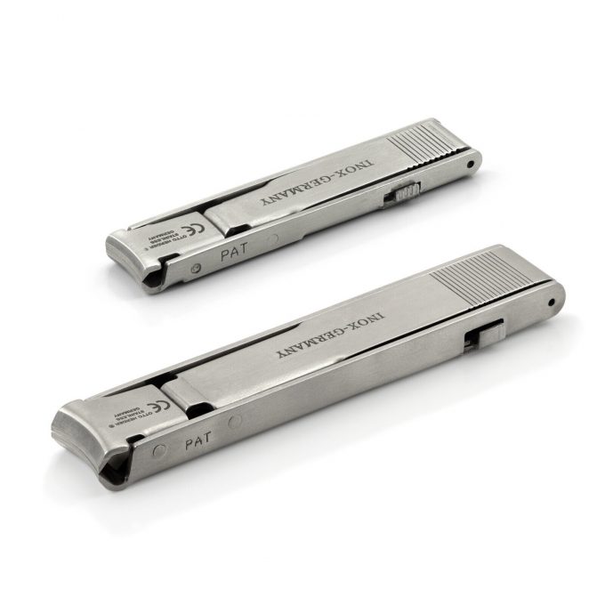 Otto Herder Set of 2 Folding Travel Nail Clippers, Stainless Steel, made in Germany