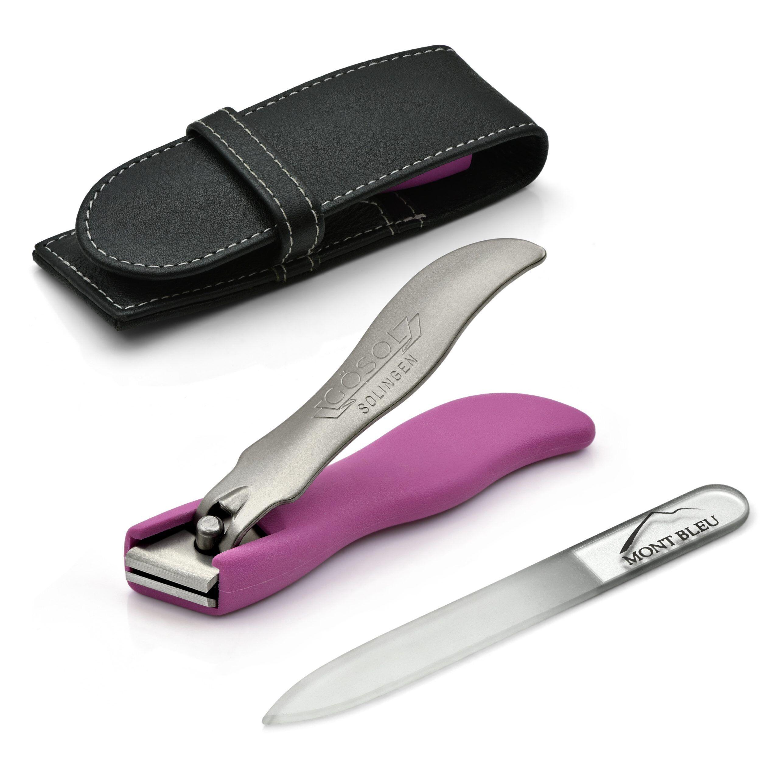 GÖSOL 2-piece Manicure Set with Nail Clippers & Nail File in Leather Case, Made in Solingen (Germany) GÖSOL 2-piece Manicure Set with Nail Clippers & Nail File in Leather Case, Made in Solingen (Germany)