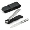 GÖSOL 2-piece Manicure Set with Nail Clippers & Nail File in Leather Case, Made in Solingen (Germany)
