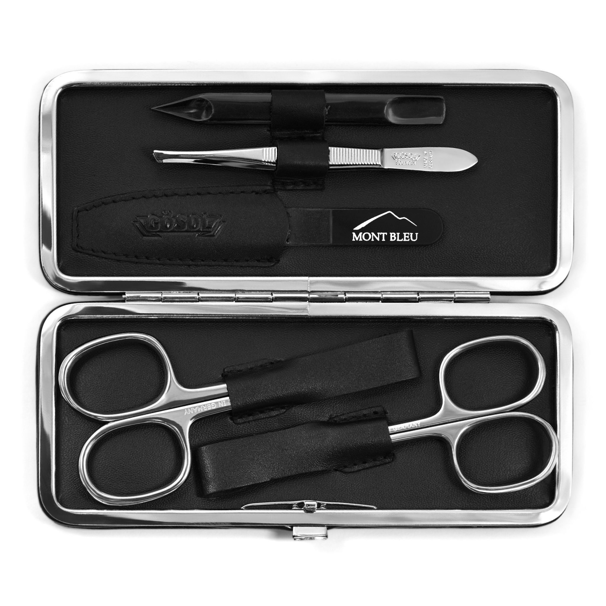 GÖSOL 5piece Manicure Set in Leather Case, Made in Germany Mont bleu