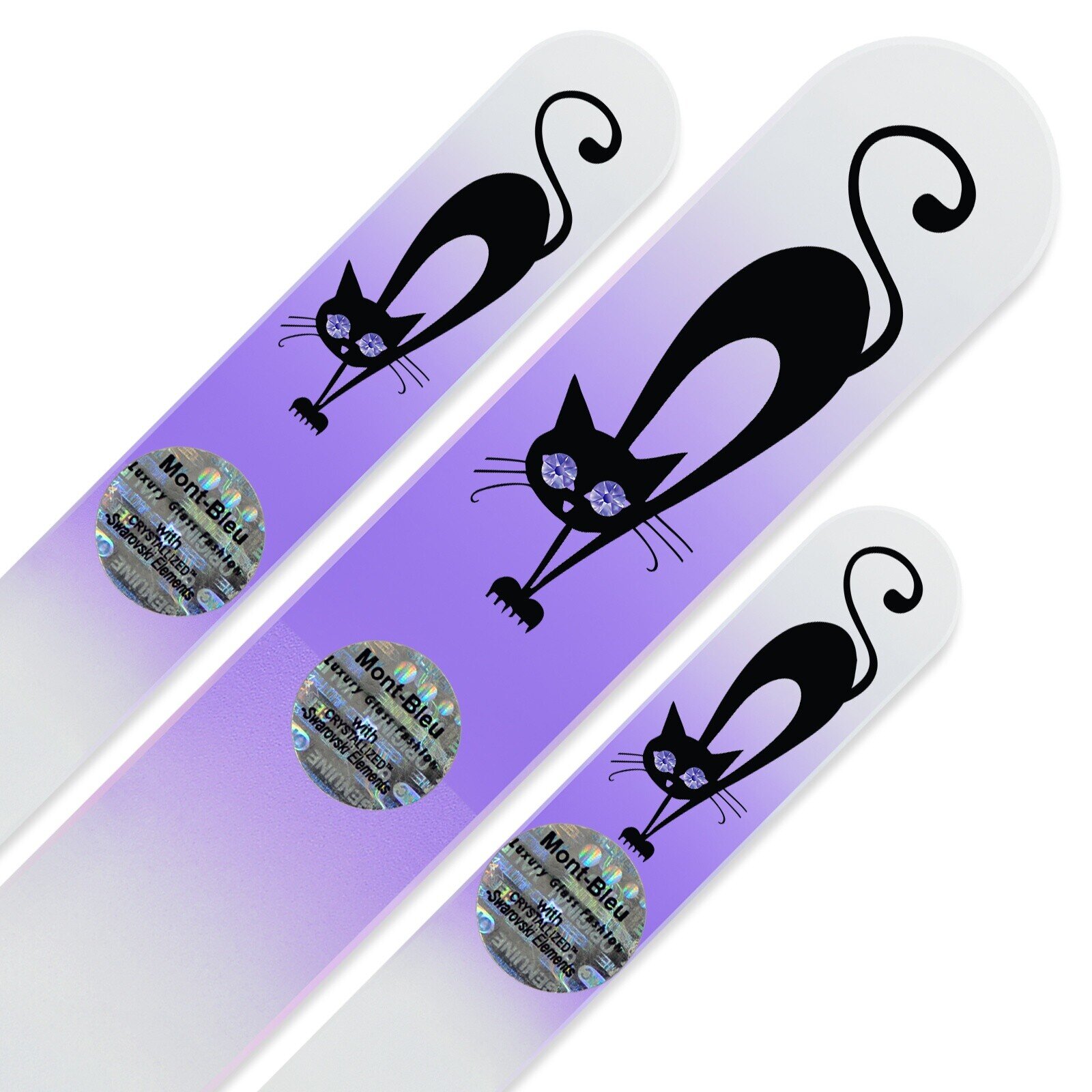 Set of 3 Glass Nail Files "Cat" with Swarovski crystals Set of 3 Glass Nail Files "Cat" with Swarovski crystals