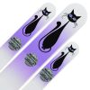 Set of 3 Glass Nail Files "Cat" with Swarovski crystals