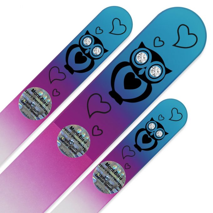 Set of 3 Glass Nail Files "Owl" with Swarovski crystals