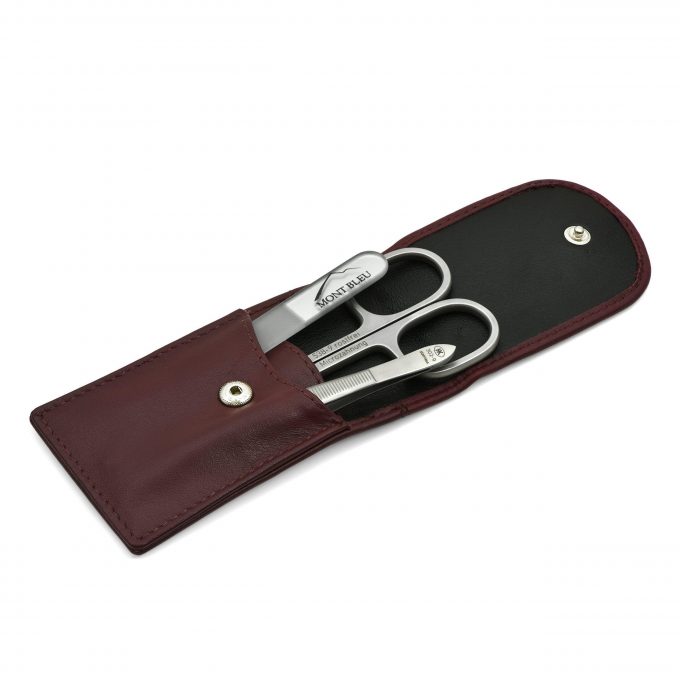 Hans Kniebes 3-piece Manicure Set in Nappa Leather Case, Made in Germany