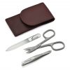 Hans Kniebes 3-piece Manicure Set in Nappa Leather Case, Made in Germany