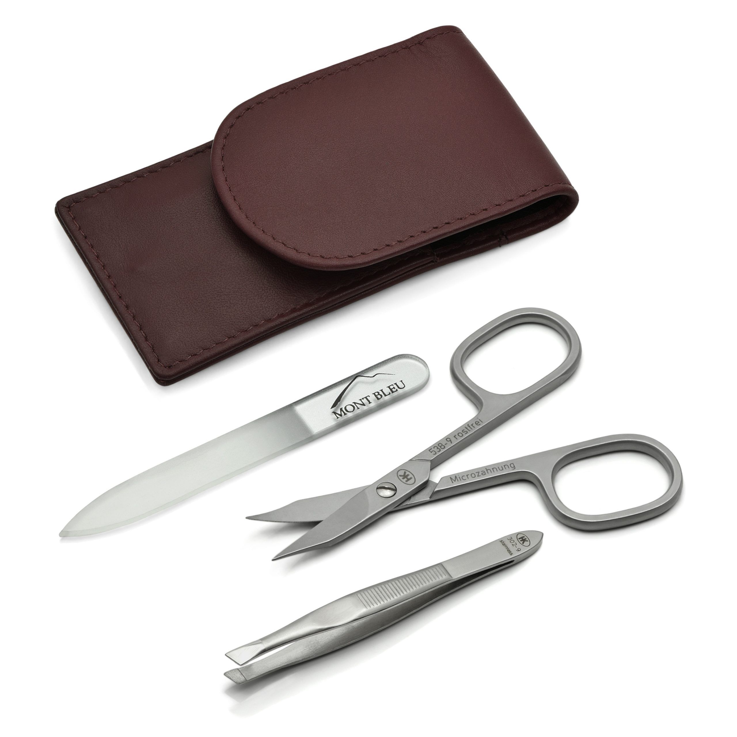 Hans Kniebes 3-piece Manicure Set in Nappa Leather Case, Made in Germany Hans Kniebes 3-piece Manicure Set in Nappa Leather Case, Made in Germany