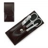 Hans Kniebes 3-piece Manicure Set in Nappa Leather Case, Made in Germany