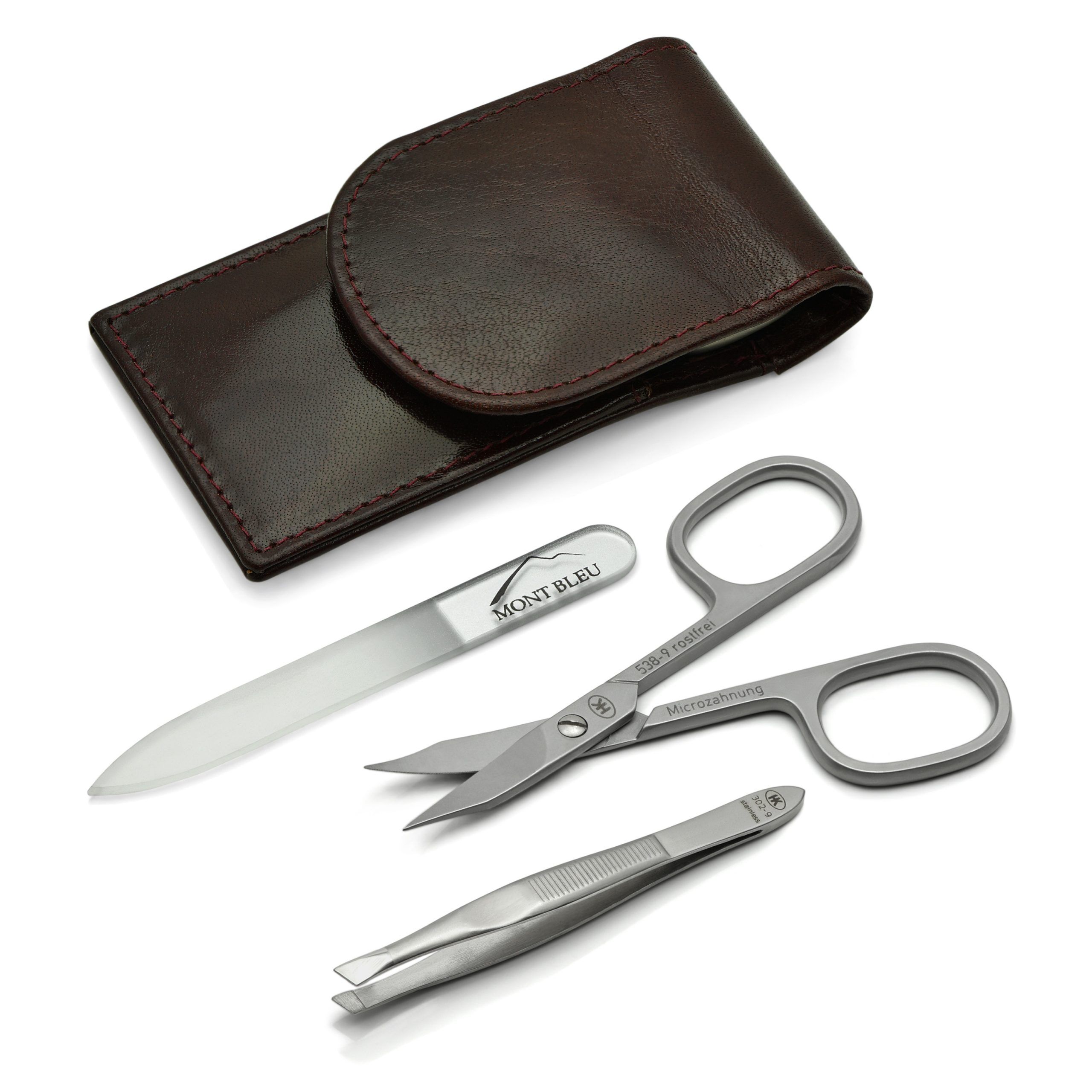 Hans Kniebes 3-piece Manicure Set in Nappa Leather Case, Made in Germany Hans Kniebes 3-piece Manicure Set in Nappa Leather Case, Made in Germany