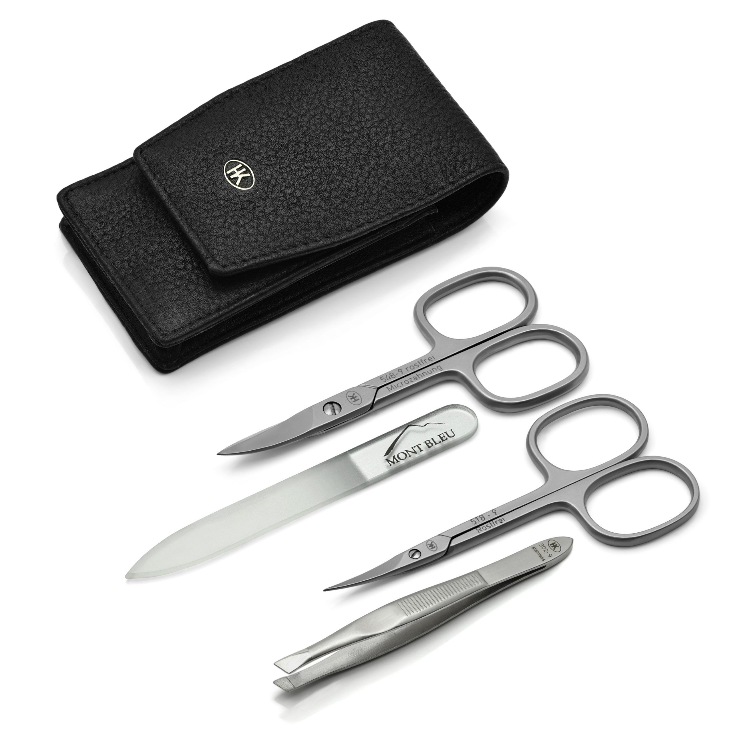 Hans Kniebes 4-piece Men's Manicure Set in Amalfi Leather Case, Made in Germany Hans Kniebes 4-piece Men's Manicure Set in Amalfi Leather Case, Made in Germany