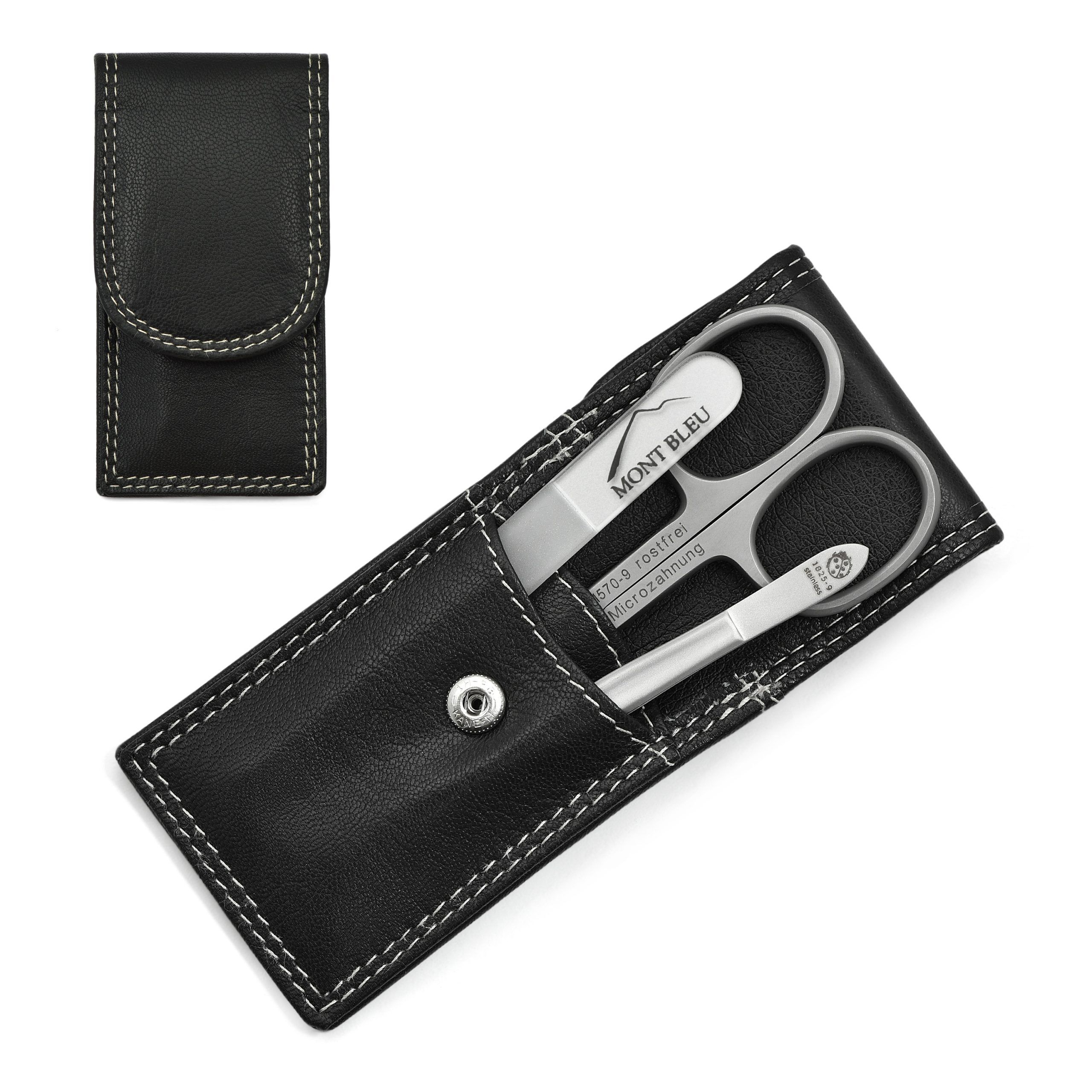 Hans Kniebes' Sonnenschein 3-piece Manicure Set in Nappa Leather Case, Made in Germany
