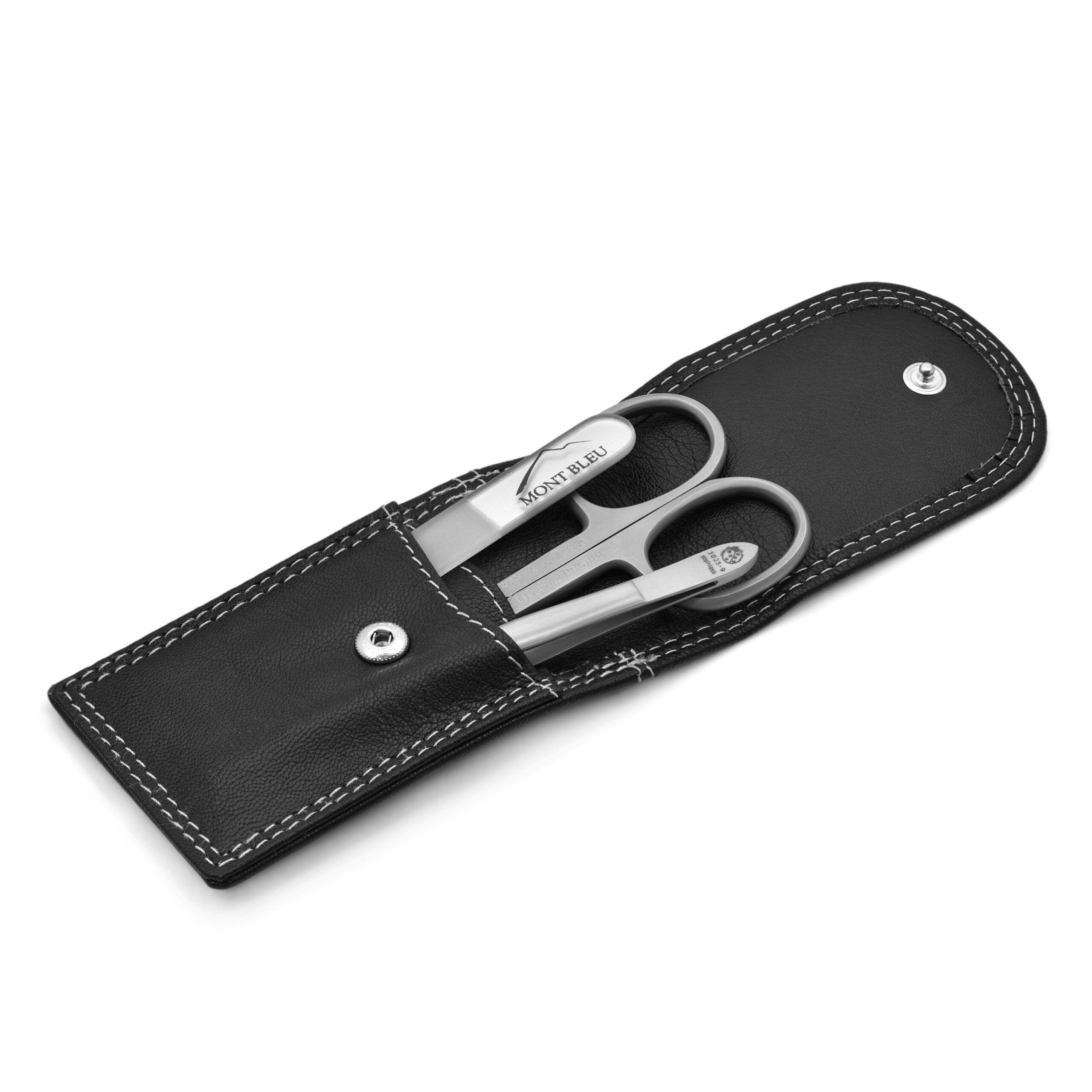 Hans Kniebes' Sonnenschein 3-piece Manicure Set in Nappa Leather Case, Made in Germany