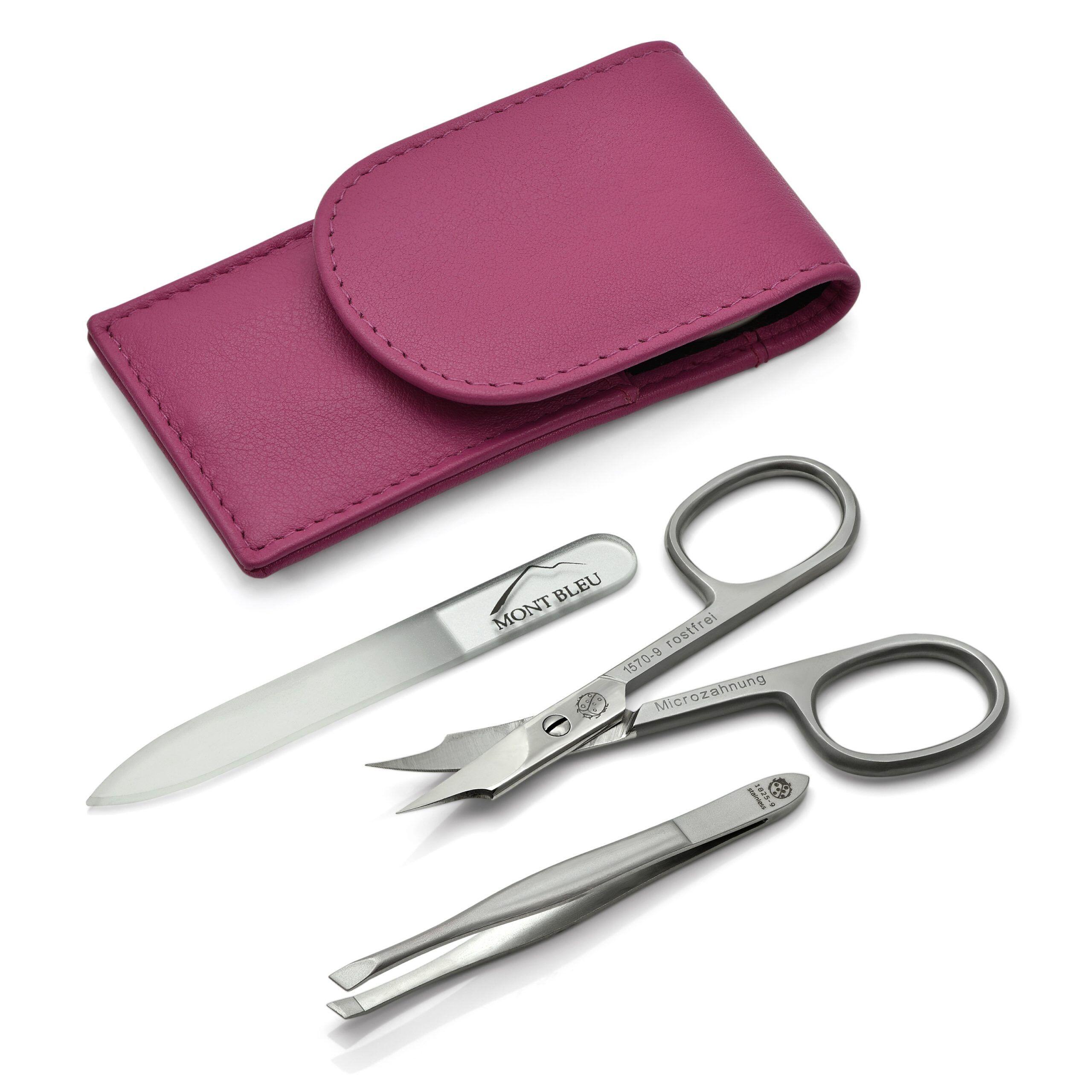 Hans Kniebes' Sonnenschein 3-piece Manicure Set in Nappa Leather Case, Made in Germany