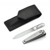 Hans Kniebes' Sonnenschein 2-piece Manicure Set with Nail Clipper in Leather Case, Made in Germany