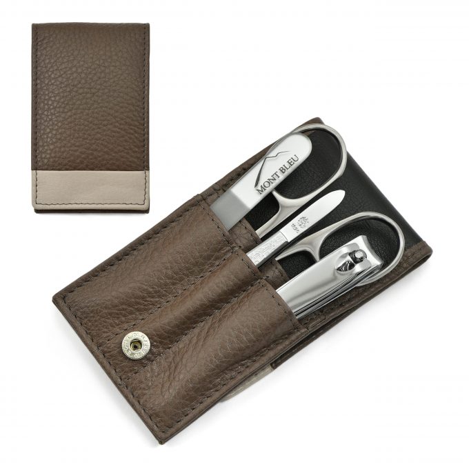 Hans Kniebes 4-piece Men's Manicure Set in Amalfi Leather Case, Made in Germany