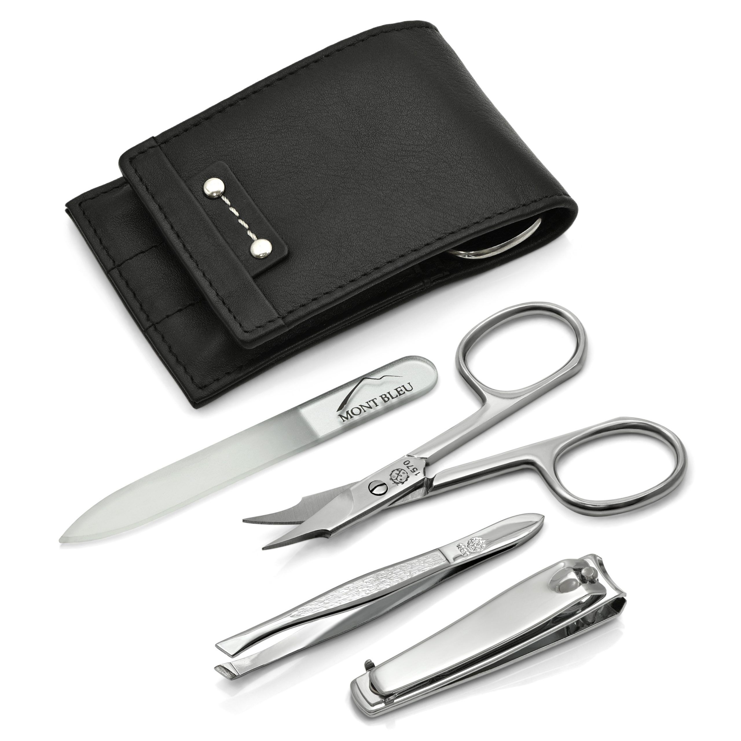 Hans Kniebes' Sonnenschein 4-piece Manicure Set in Nappa Leather Case, Made in Germany Hans Kniebes' Sonnenschein 4-piece Manicure Set in Nappa Leather Case, Made in Germany