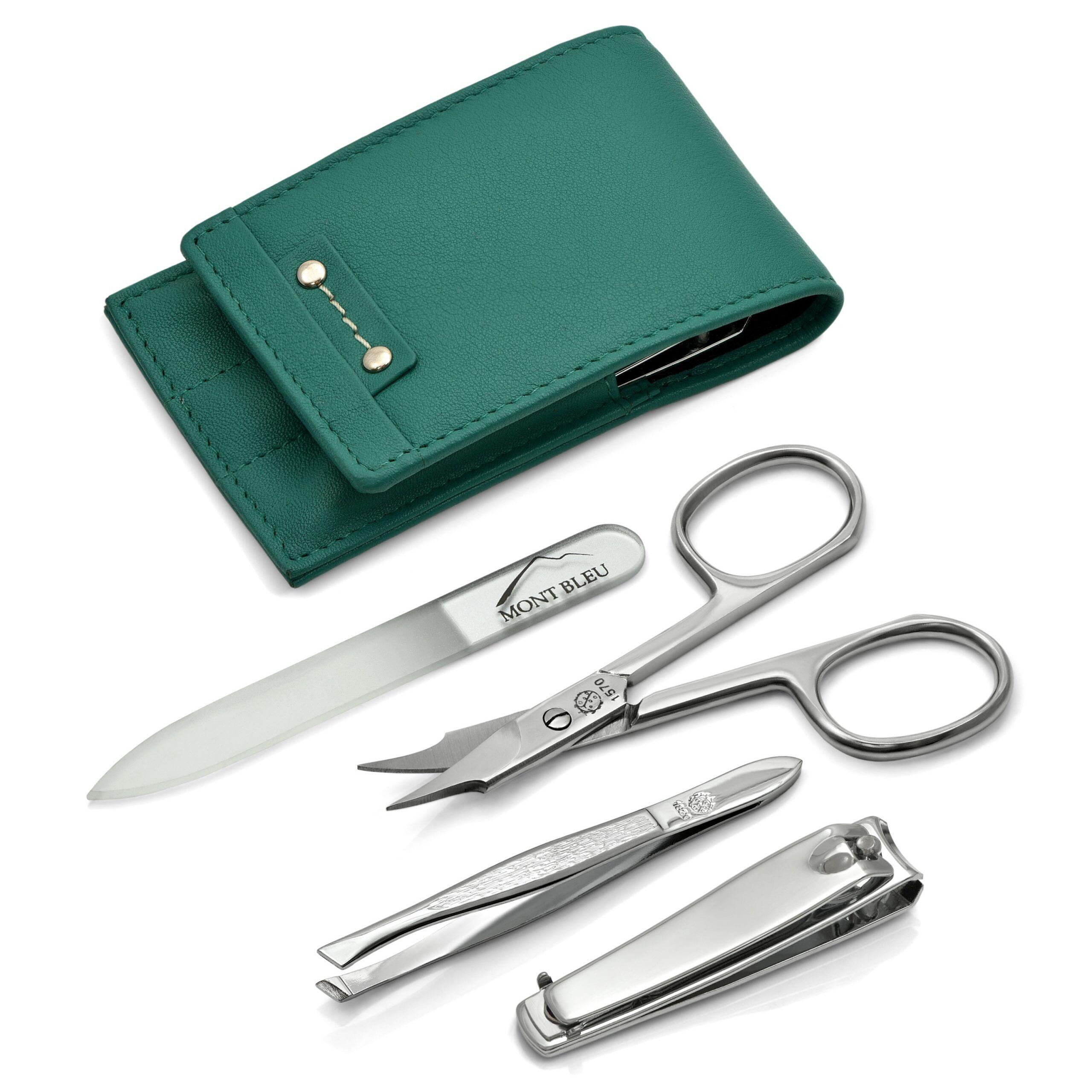 Hans Kniebes' Sonnenschein 4-piece Manicure Set in Nappa Leather Case, Made in Germany