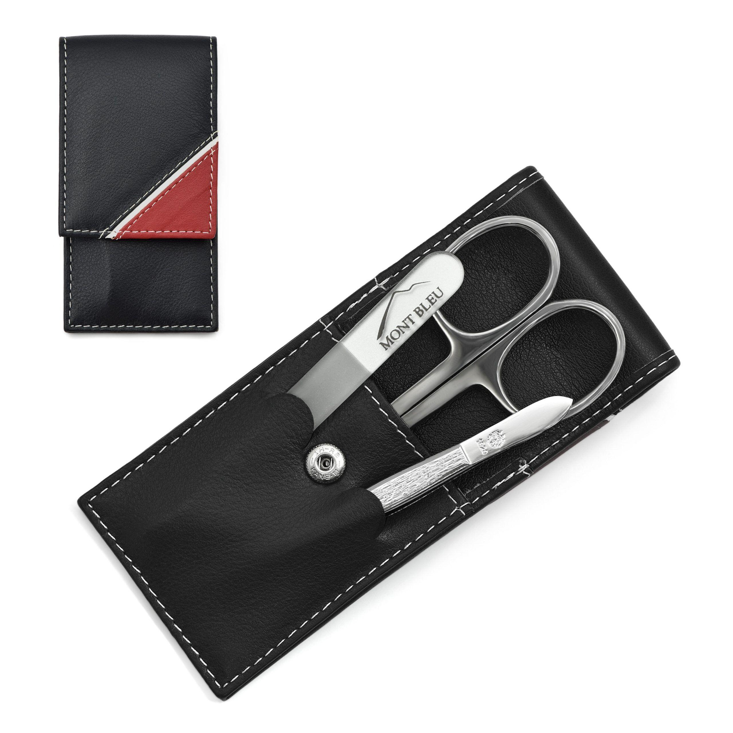 Hans Kniebes' Sonnenschein 3-piece Manicure Set in Nappa Leather Case, Made in Germany