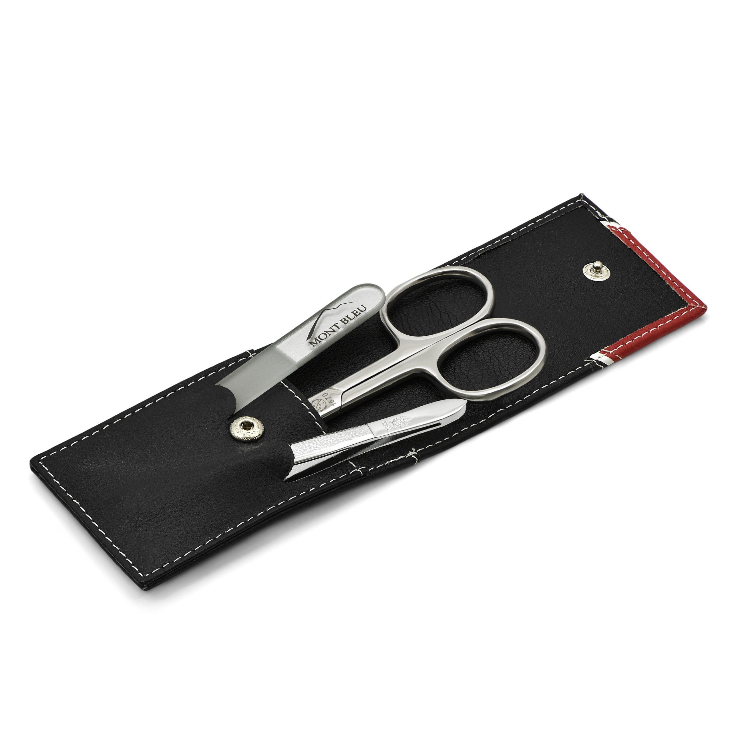 Hans Kniebes' Sonnenschein 3-piece Manicure Set in Nappa Leather Case, Made in Germany