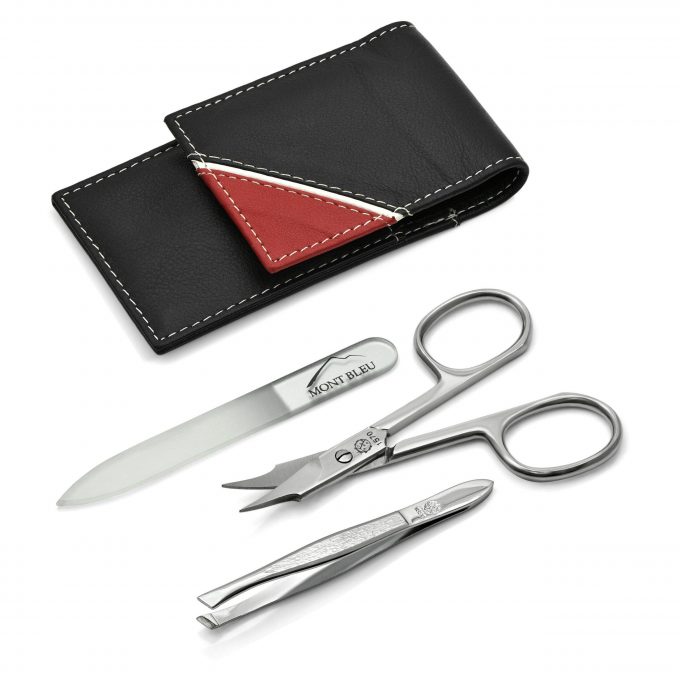 Hans Kniebes' Sonnenschein 3-piece Manicure Set in Nappa Leather Case, Made in Germany