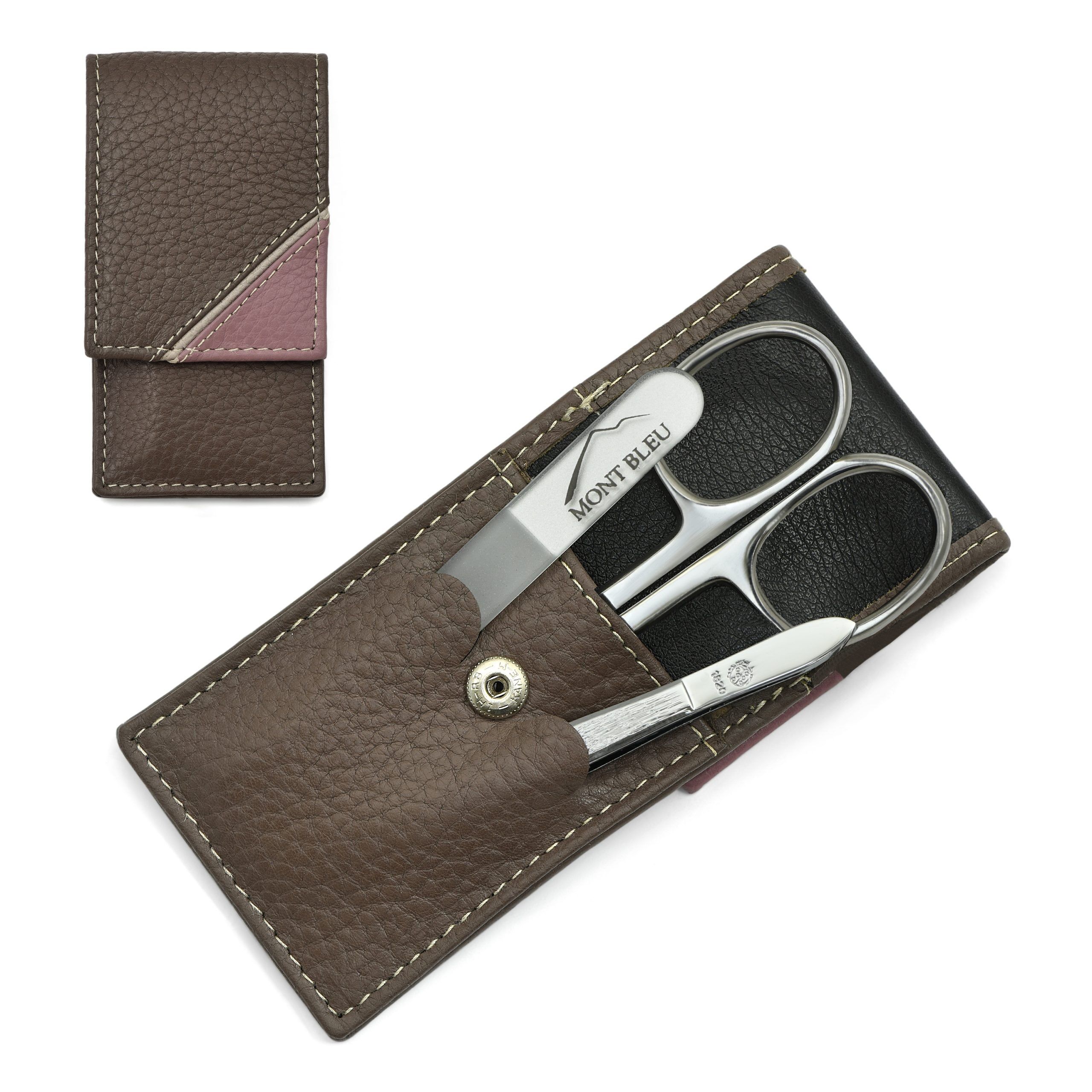 Hans Kniebes' Sonnenschein 3-piece Manicure Set in Nappa Leather Case, Made in Germany