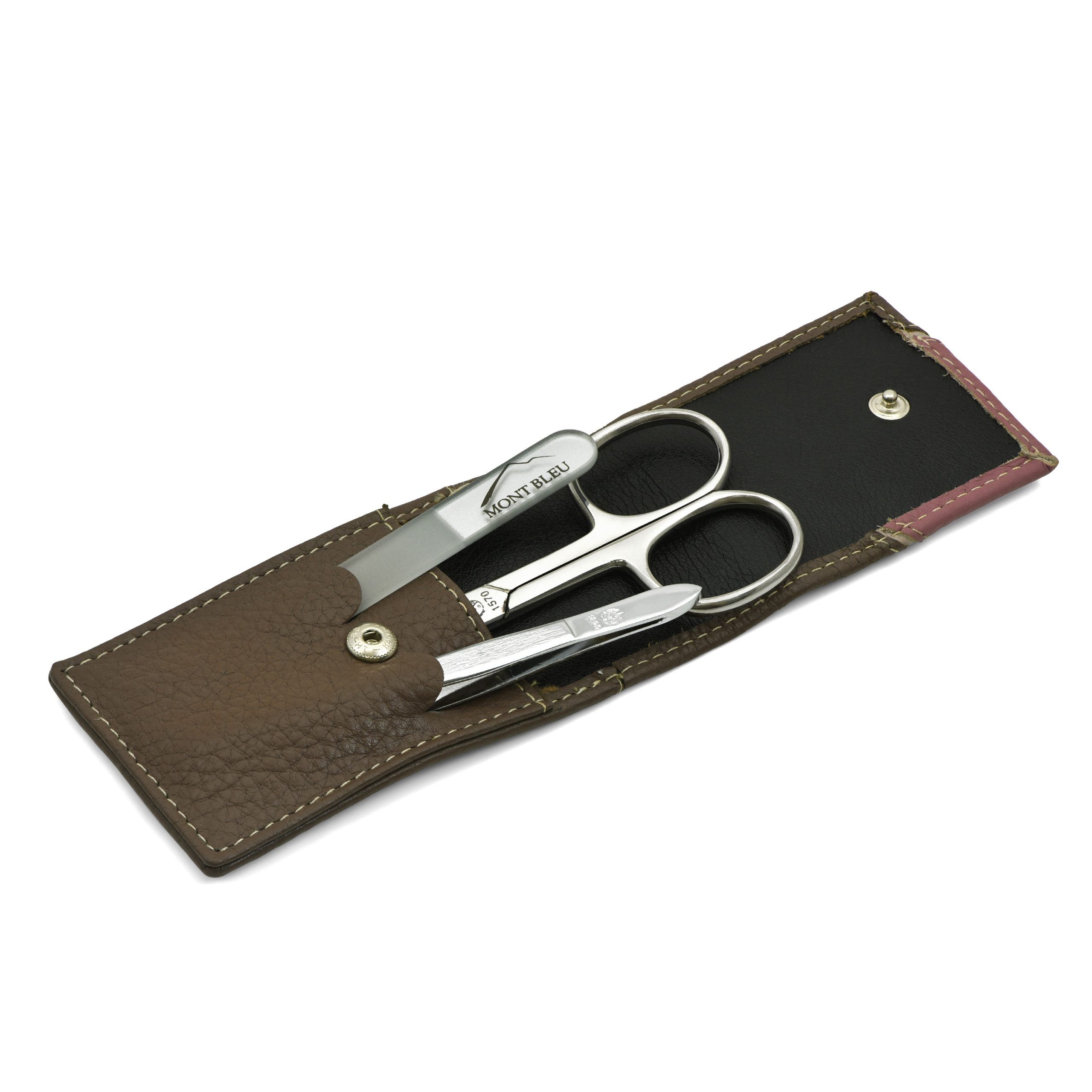 Hans Kniebes' Sonnenschein 3-piece Manicure Set in Nappa Leather Case, Made in Germany