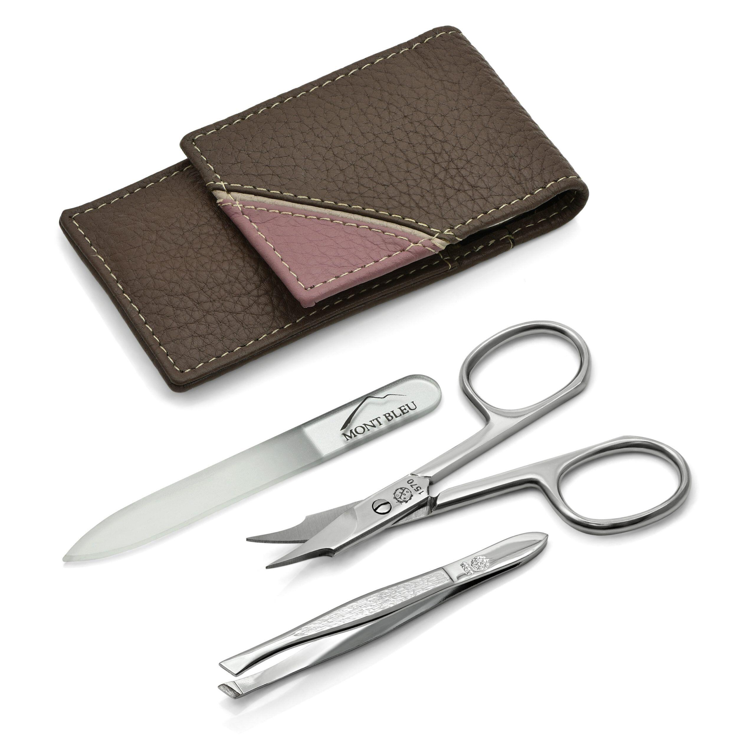 Hans Kniebes' Sonnenschein 3-piece Manicure Set in Nappa Leather Case, Made in Germany