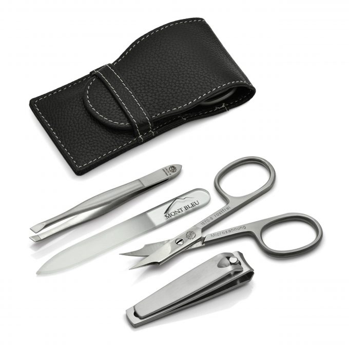 Hans Kniebes' Sonnenschein 4-piece Gents' Manicure Set in Leather Case, Made in Germany