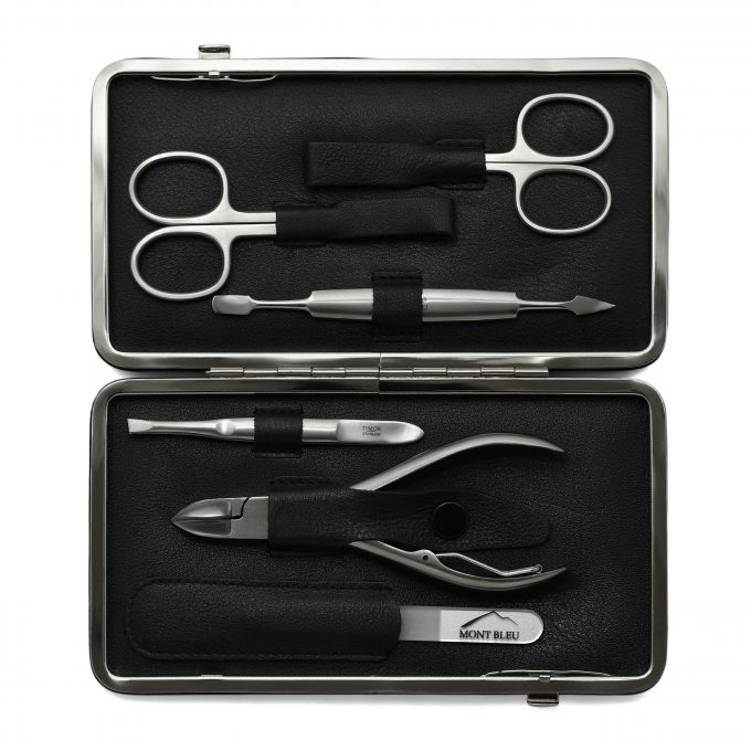 Giesen & Forsthoff's Timor 6-piece Manicure Set in Black Leather Case
