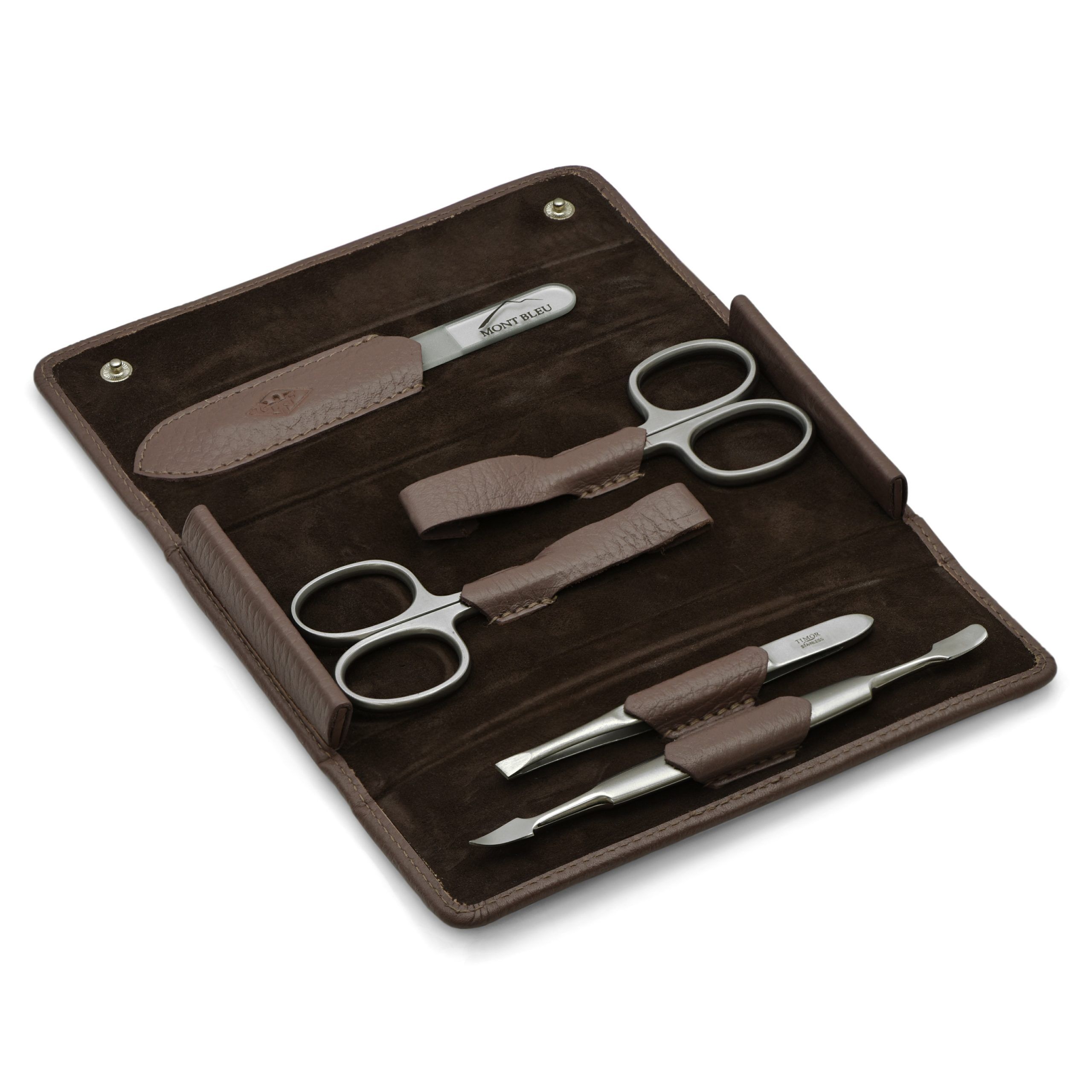 Giesen & Forsthoff's Timor 5-piece Manicure Set in Mauve Floater Leather Case