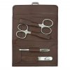 Giesen & Forsthoff's Timor 4-piece Manicure Set in Natural Oiled Leather Case with Vintage look